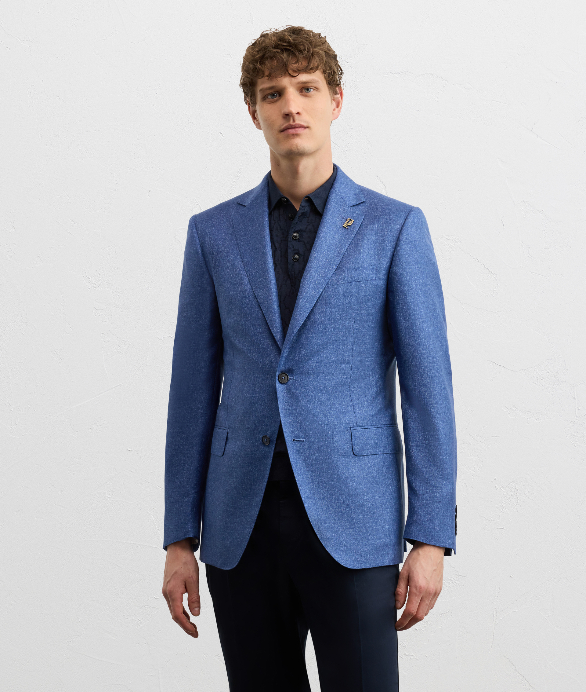 PURE BLUE SILK VICENZA LINE HALF LINED JACKET