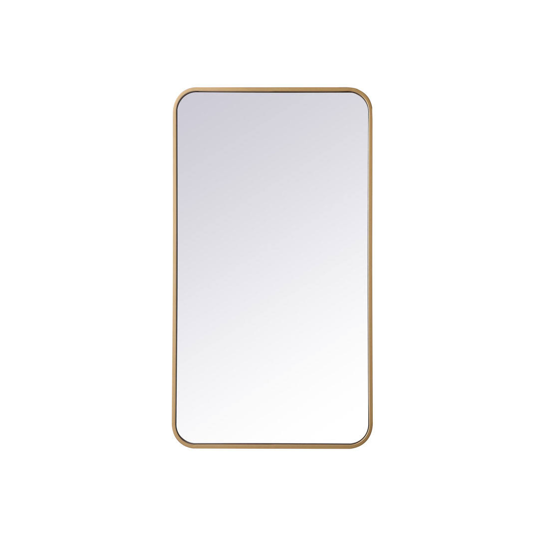 Sabine Metal Rounded Rectangle Wall Mirror Size: 36'' H x 20'' W Finish: Brass