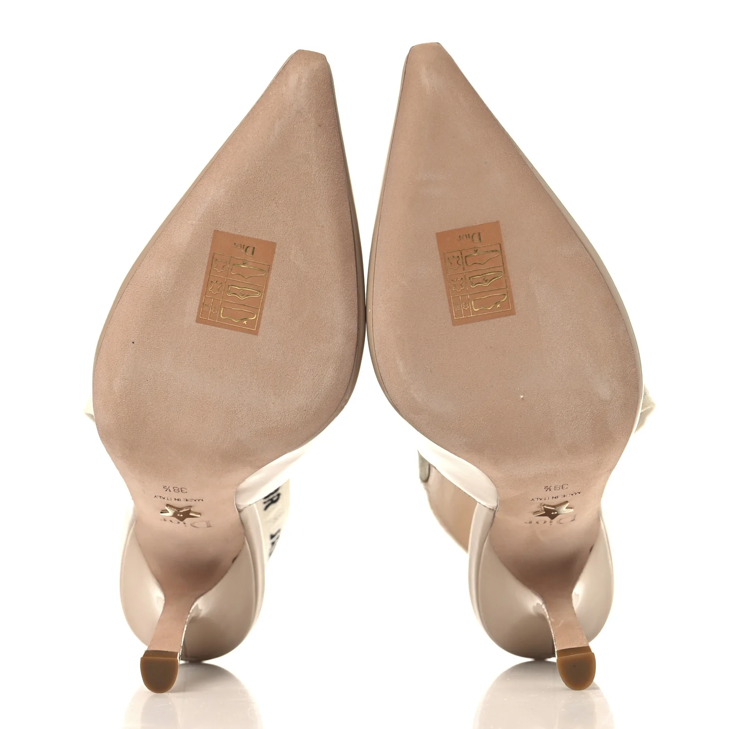 Patent Ribbon J'Adior Slingback 100mm Pumps 38.5 Nude