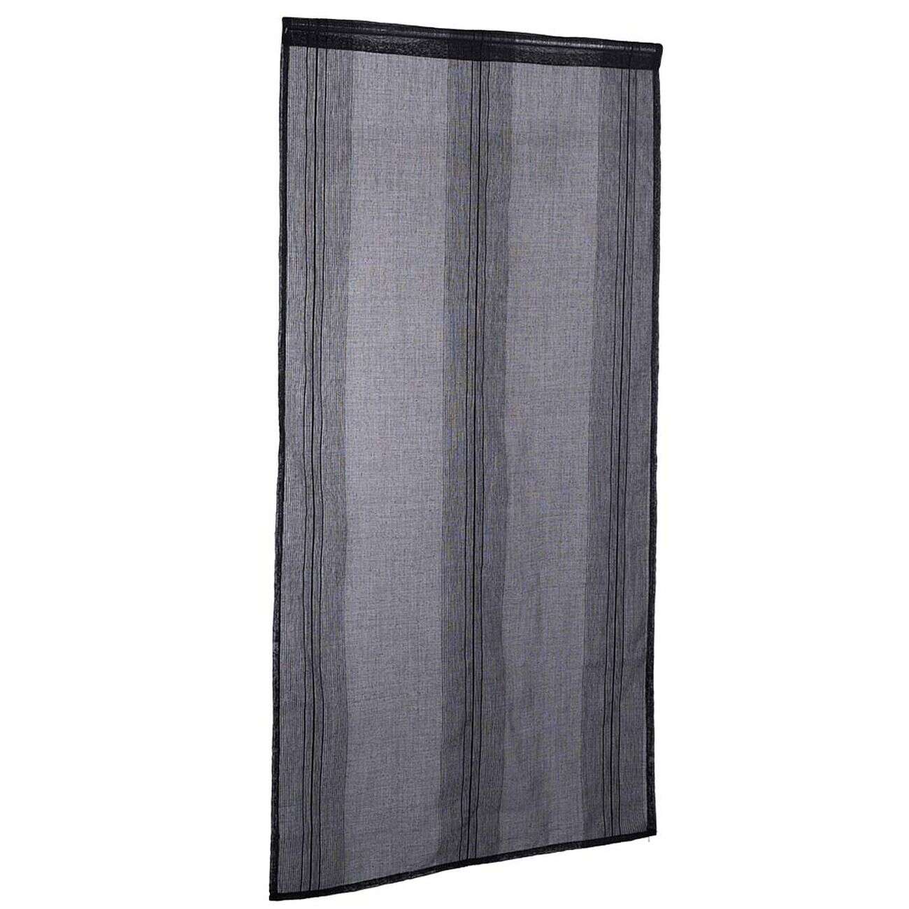 Vitrage droit passe tringle uni noir 60x120 cm x2