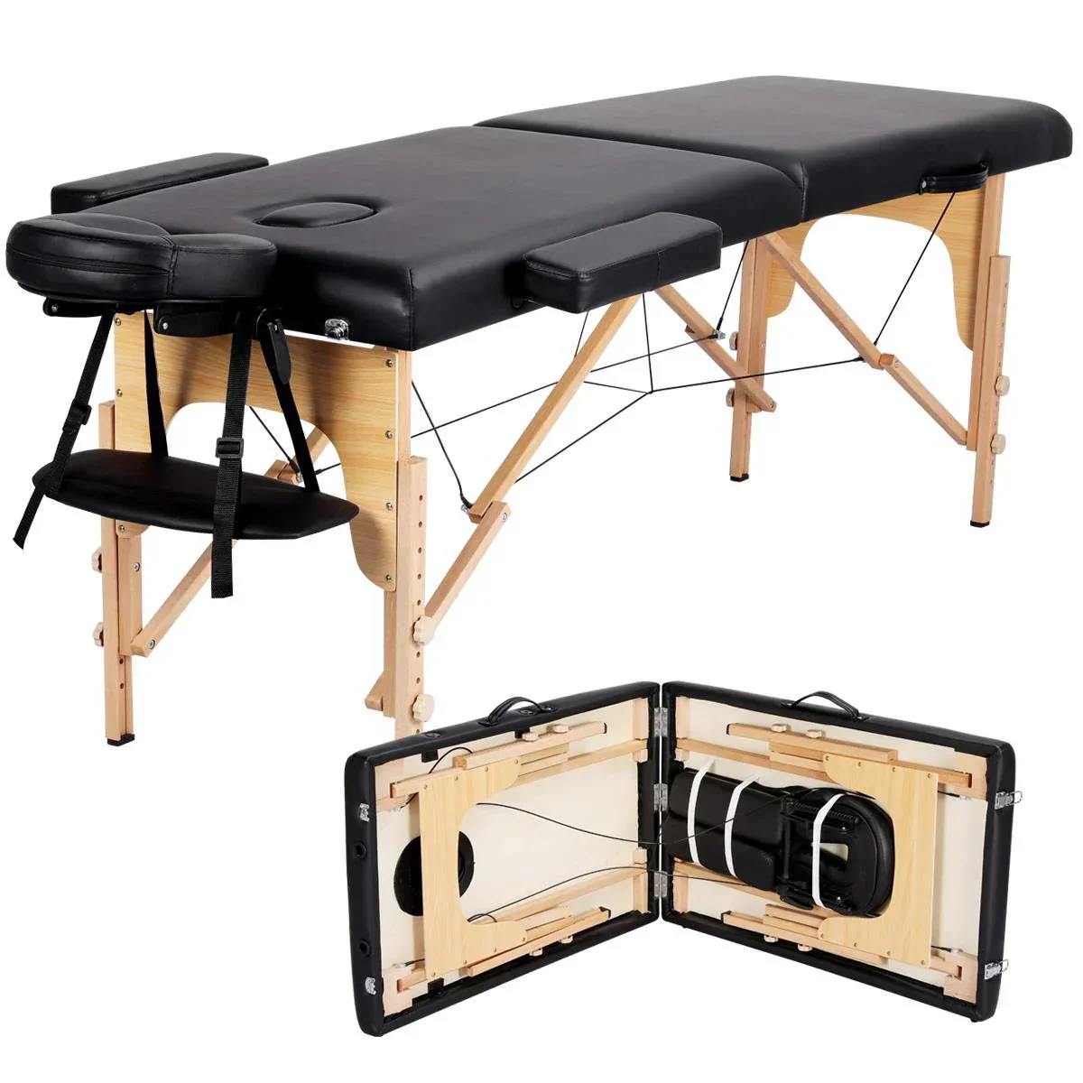 Table de massage Yaheetech, lit de massage portable pour les cils, canapé de massage, tables de spa pliables