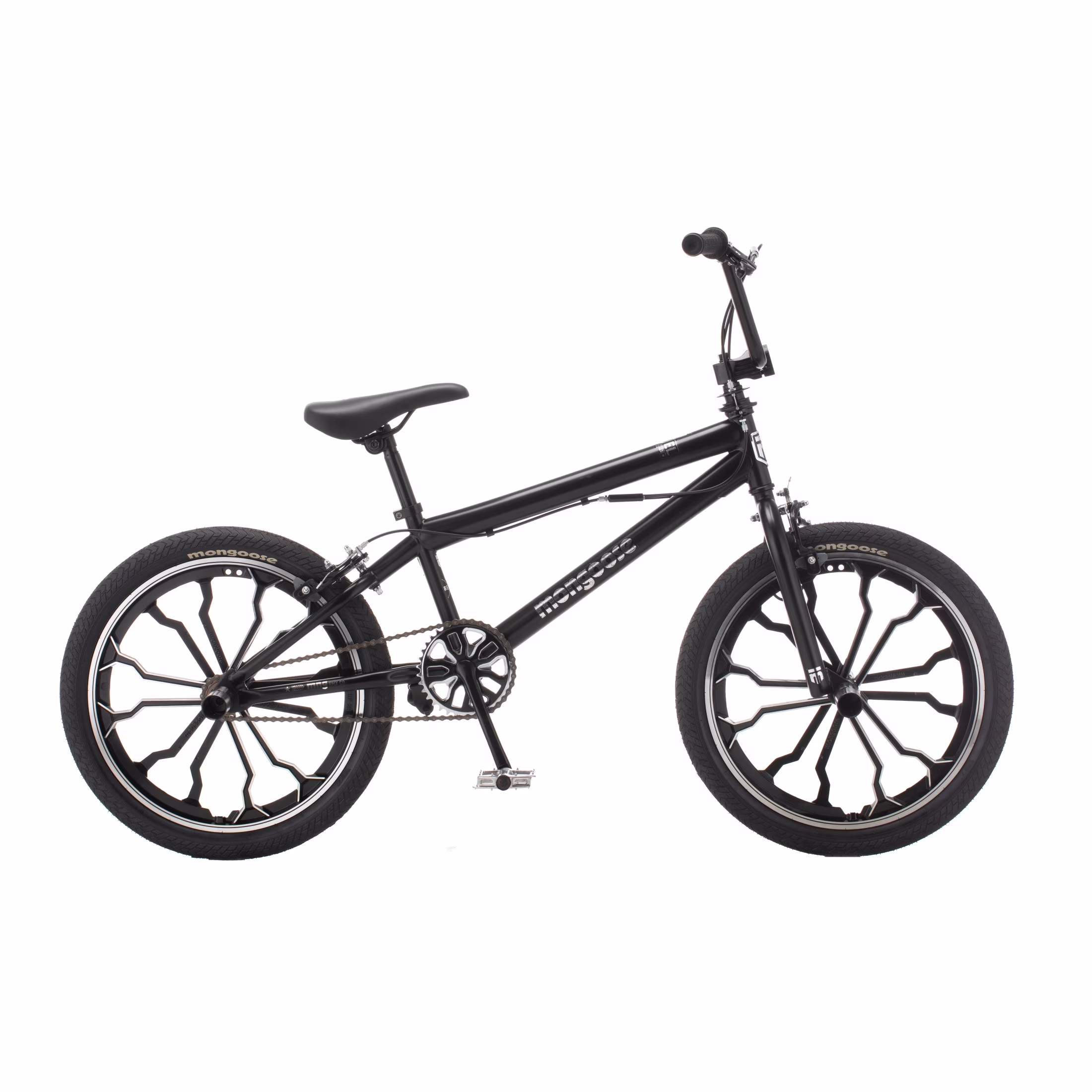 Mongoose Rebel Kids BMX Bike, 20 - In. Wheels, Children & Tweens Ages 7 - 13, Black Bicycle