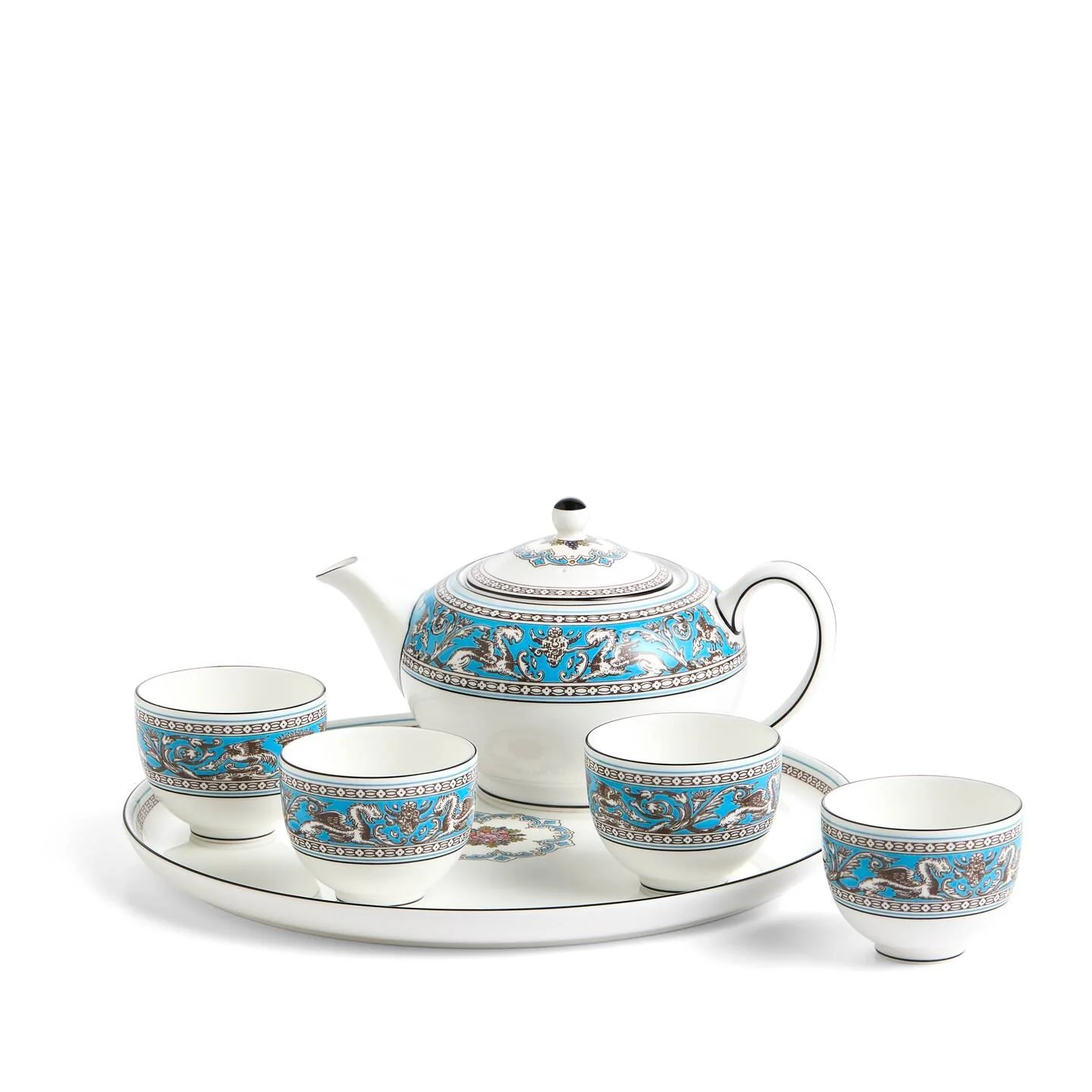 Florentine Turquoise Teaware Asian, 6 Pieces