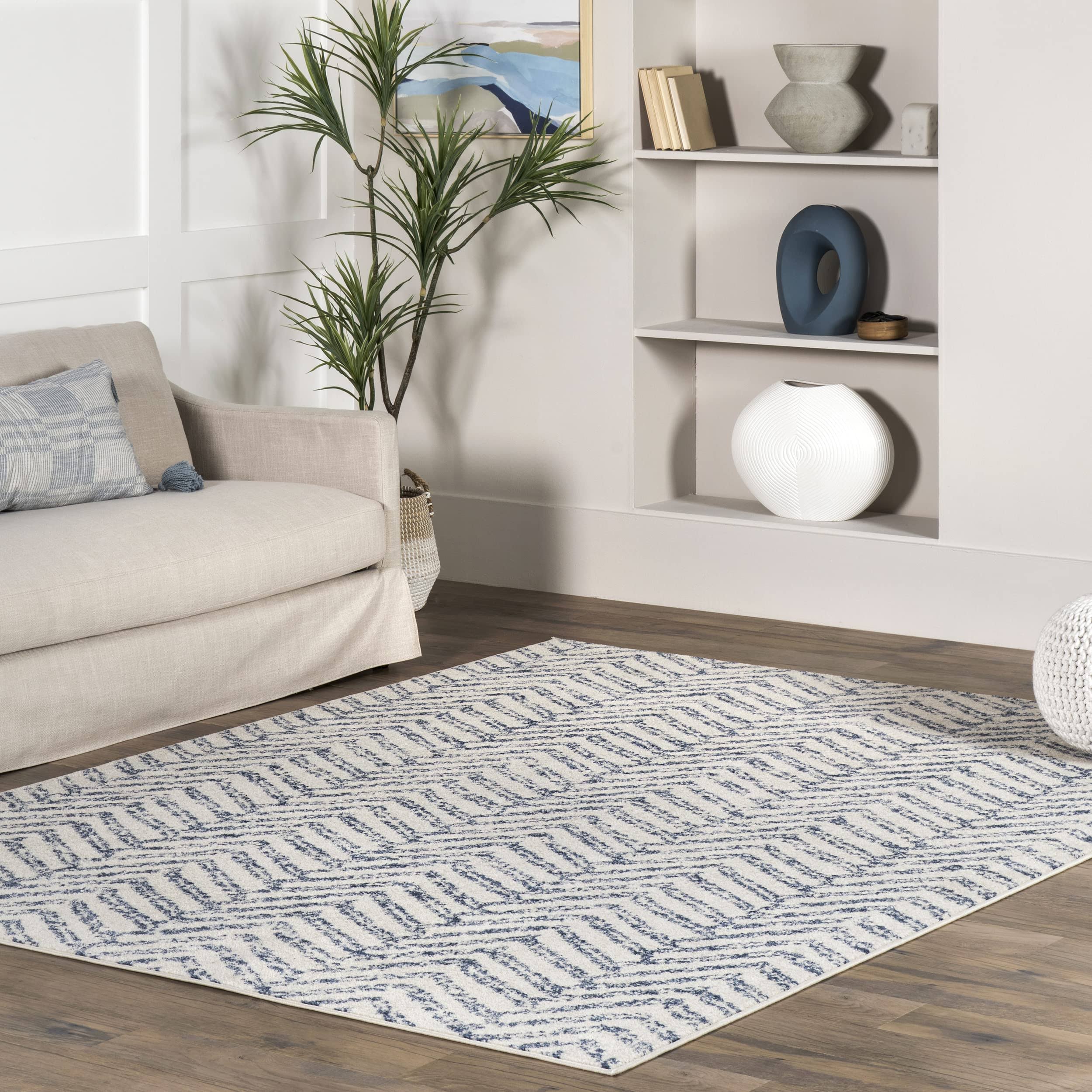 nuLOOM Geometric Rosanne Area Rug Size 8' x 10' Blue