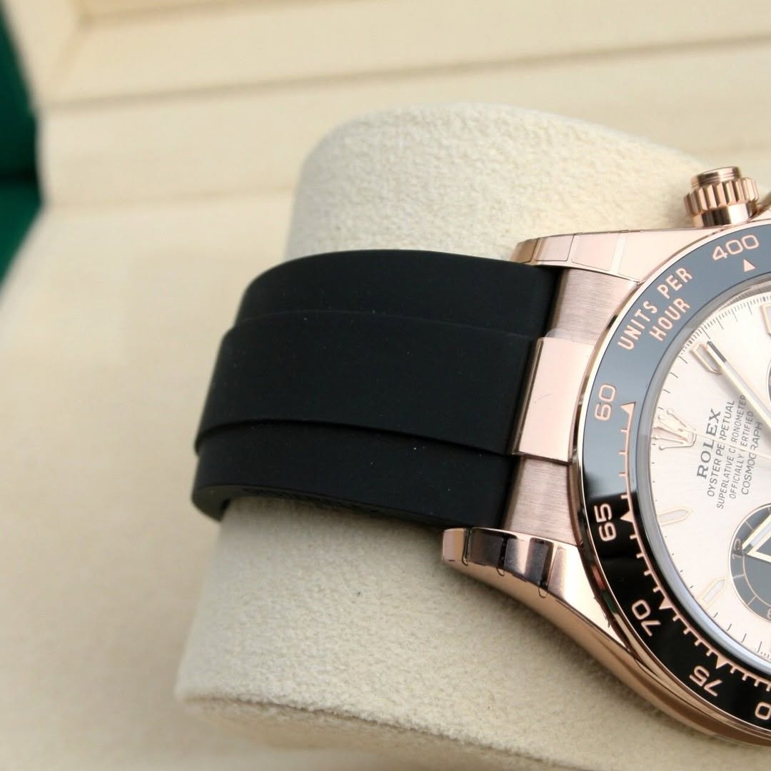 [Super Clone]ROLEX Daytona Rose Gold/Ceramic /Sundust /Oysterfiex  m126515LN-0006