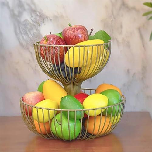 Exquisite Fruit Basket Bowl For Displaying Stand 2-Tier Floor, Hanging For The Kitchen Counter, Fruit Bowl For The Kitchen Counter Made Of
