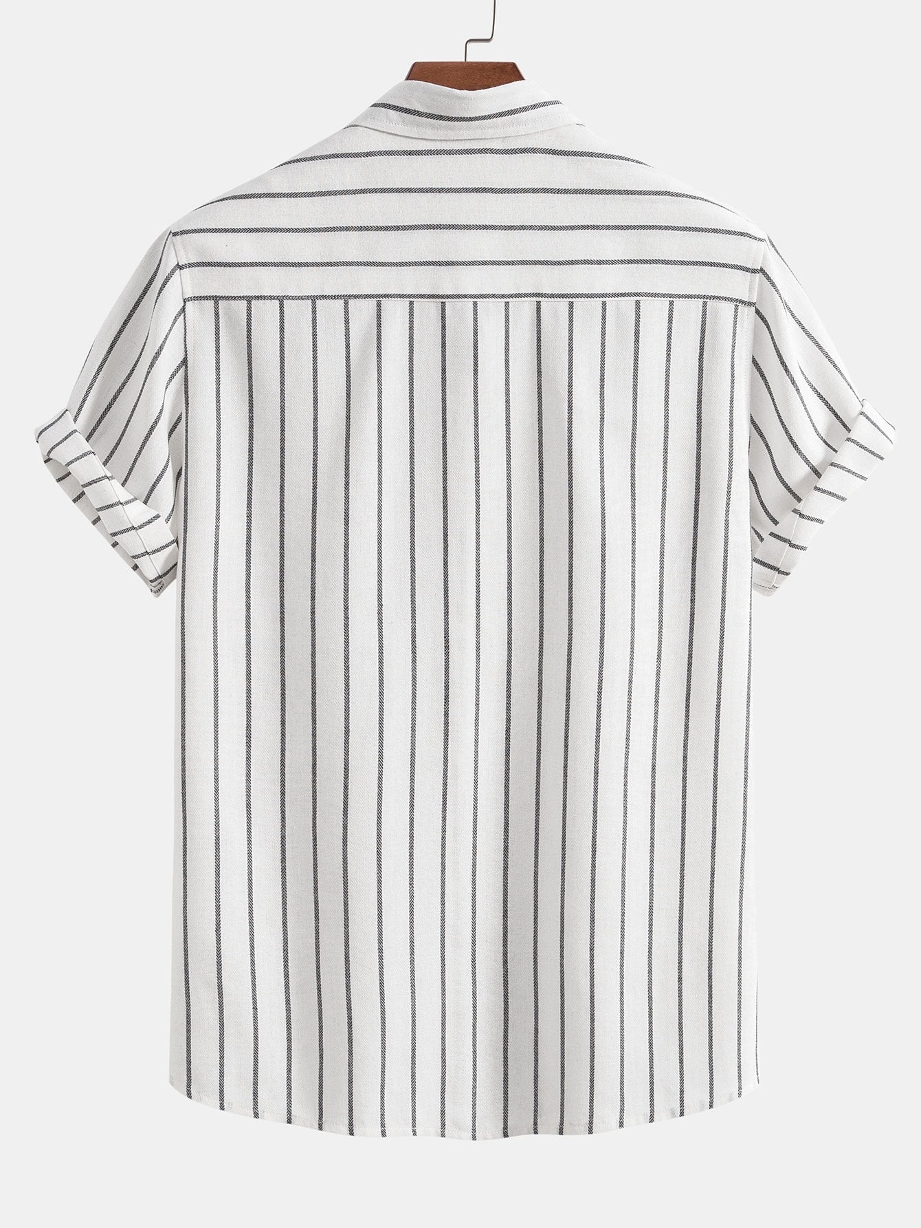 Chemise boutonnée à rayures en mélange de coton