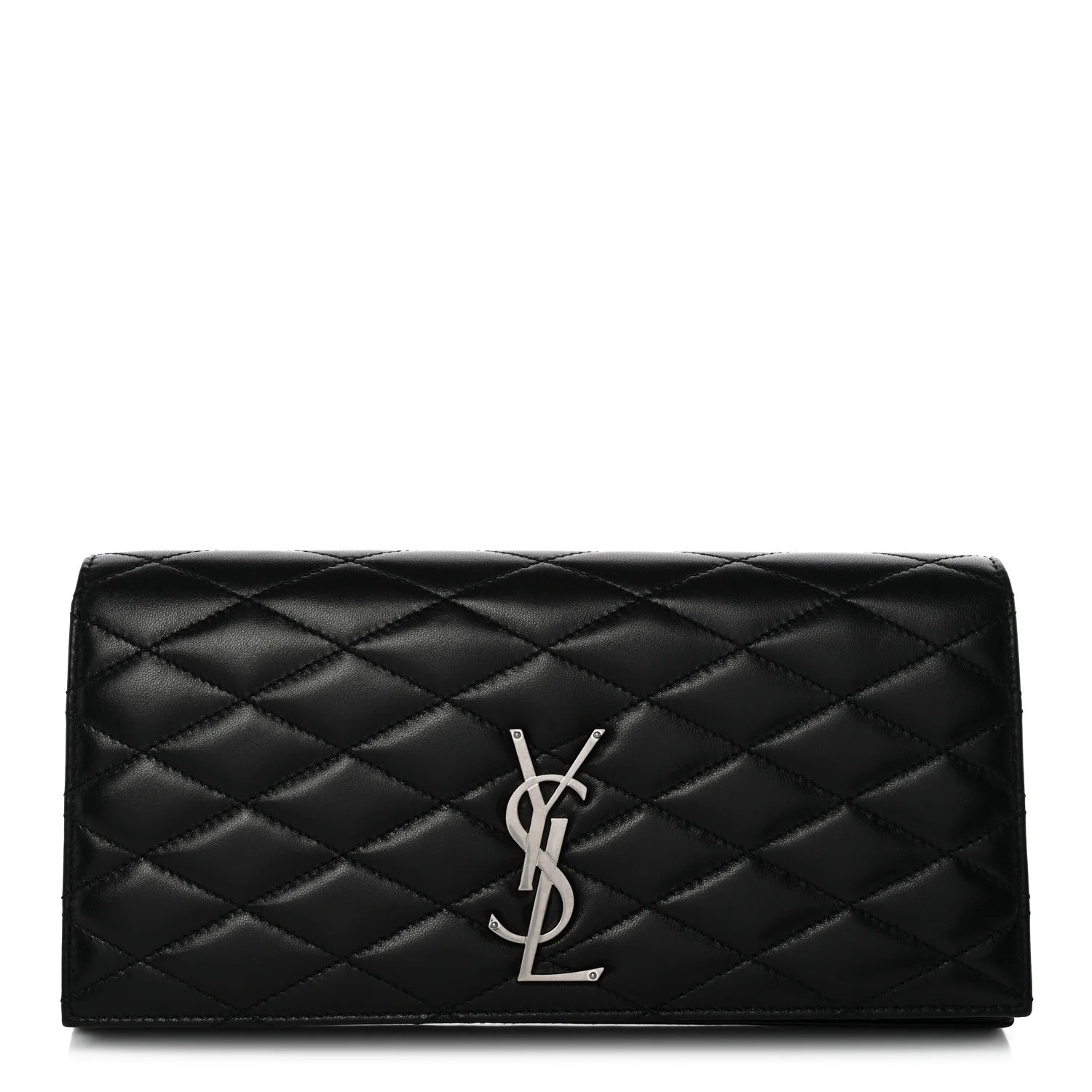Lambskin Quilted Kate Clutch Black