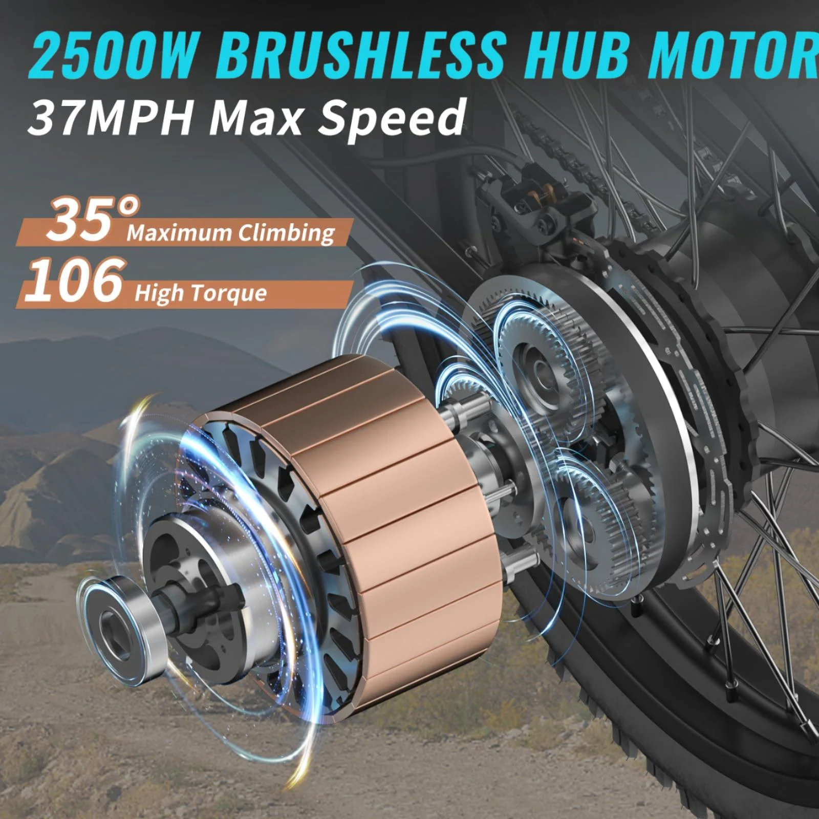 GT73 Electric Dirt Bike for Adults, 37MPH 48V36.4AH 2400W 1747Wh Dual Battery Ebike, 85+ Miles Range,25" Motorcycle Tire UL2849 Certified, Full Suspension - Image 3