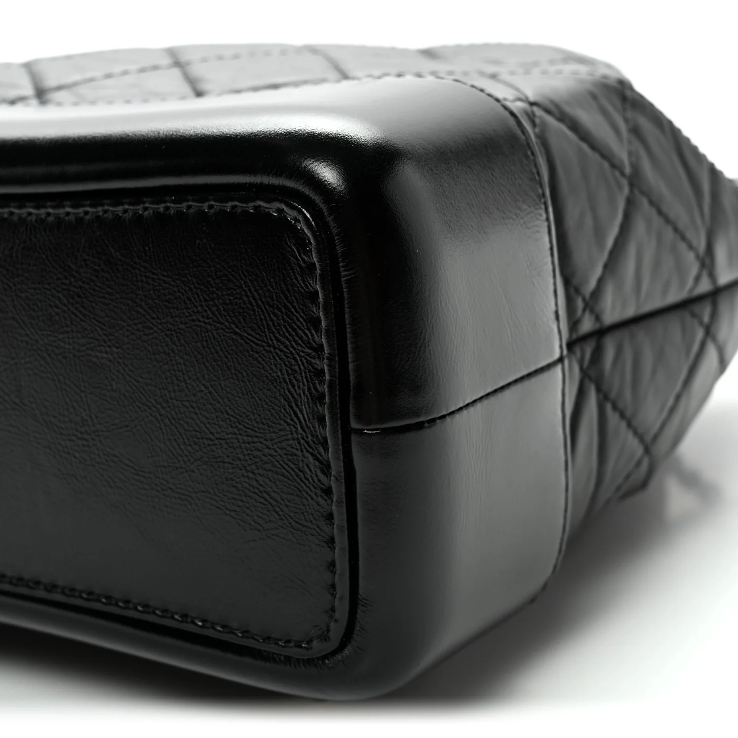 Aged Calfskin Quilted Small Gabrielle Backpack Black