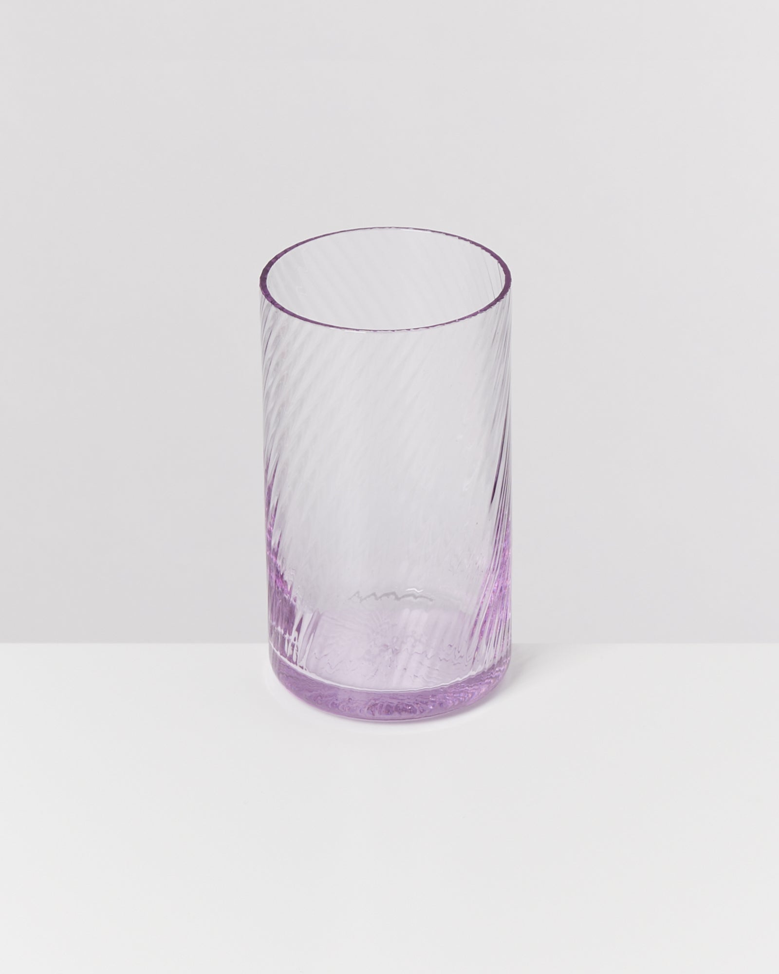 LEIRIA - SMALL GLASS RIFFLED PURPLE SET OF 4