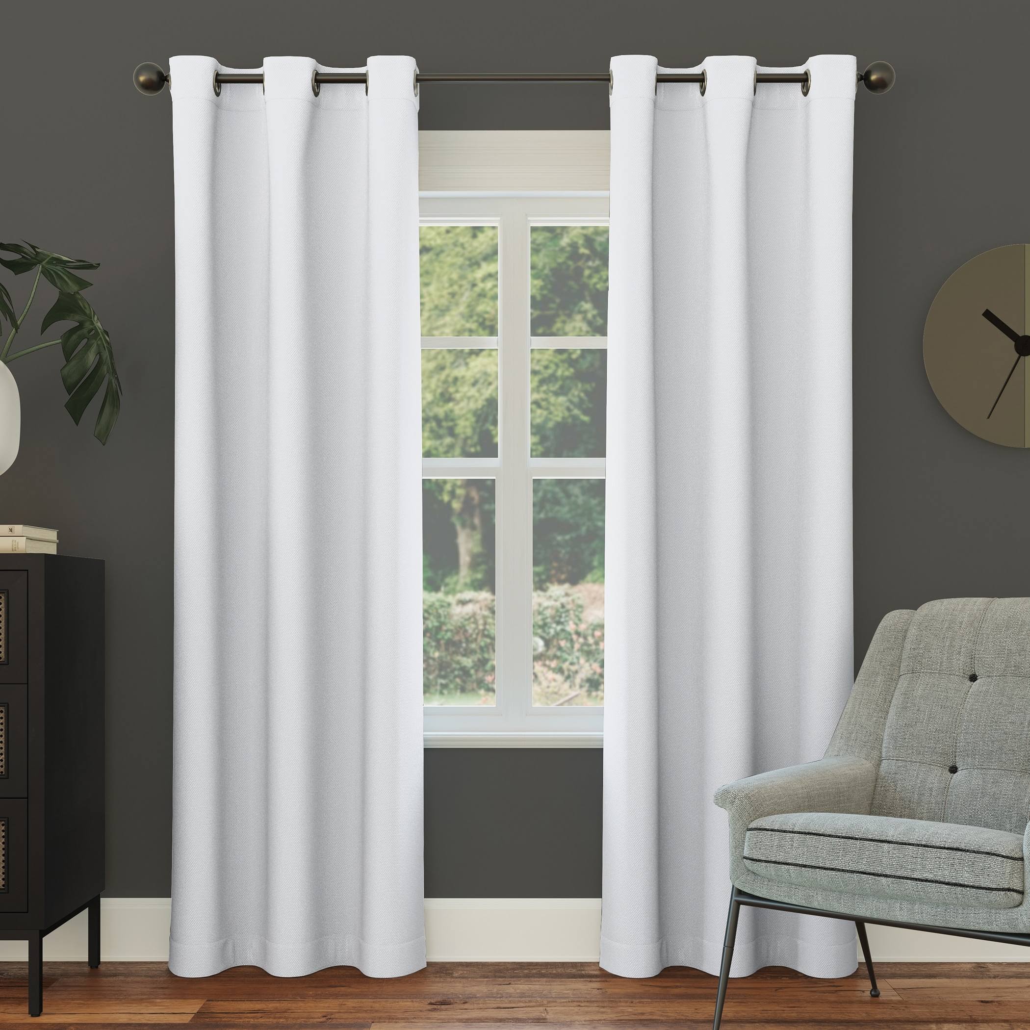 Sun Zero Nolan Energy Saving Blackout Grommet Curtain Panel, 40 inch x 84 inch, Dove White, Size: 40 x 84