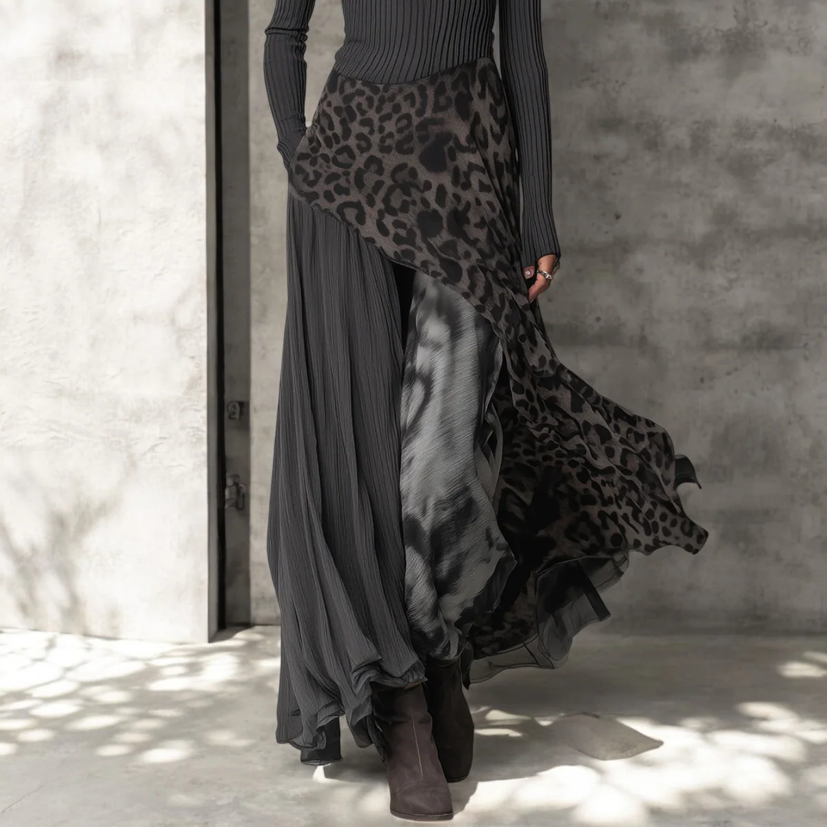NKEM™ | Robe Longue Léopard
