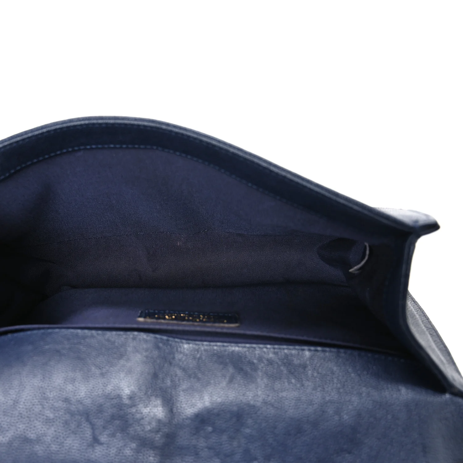 Metallic Caviar Quilted Medium Boy Flap Navy
