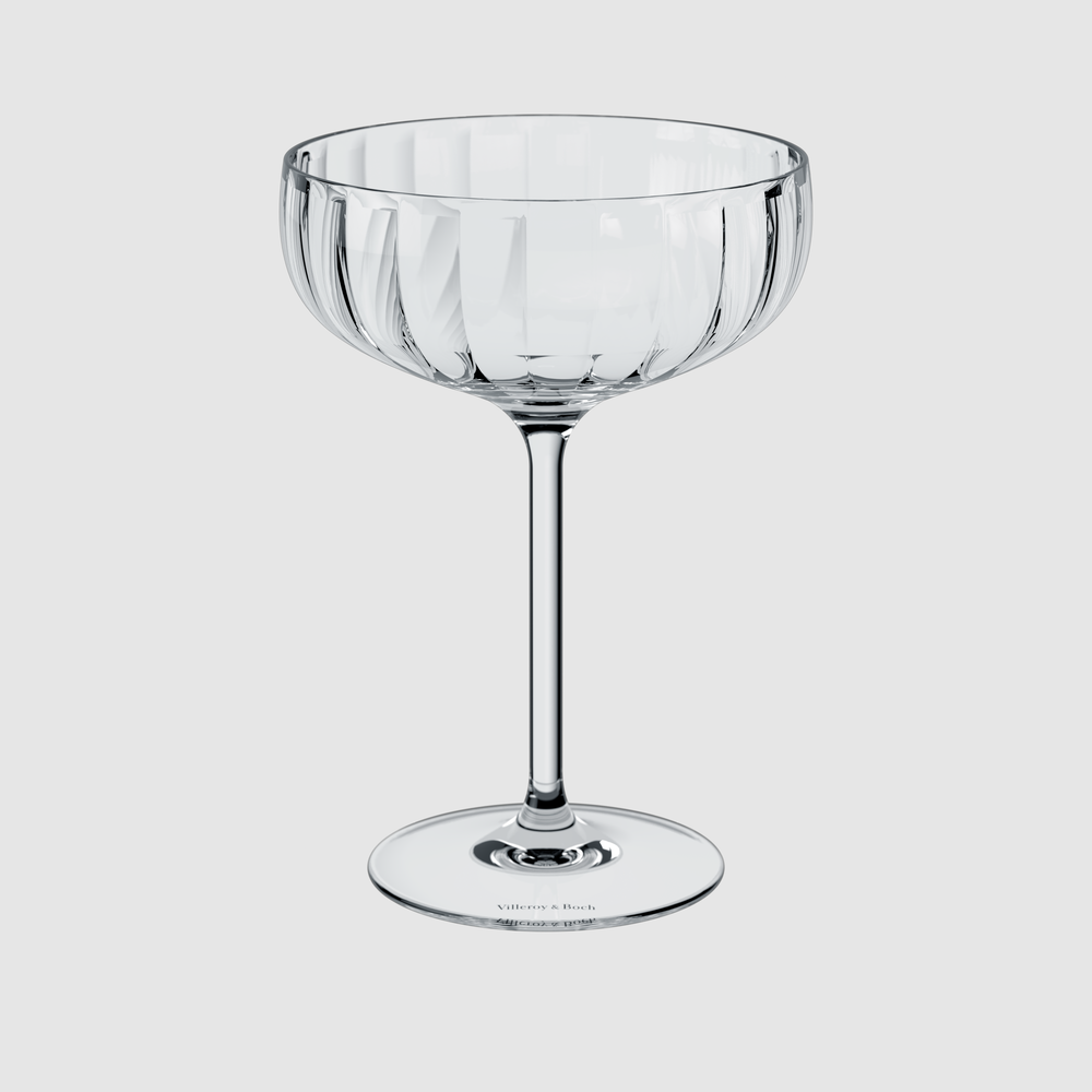Rose Garden Champagne coupe glass - Clear, 4.1 oz, crystal glass