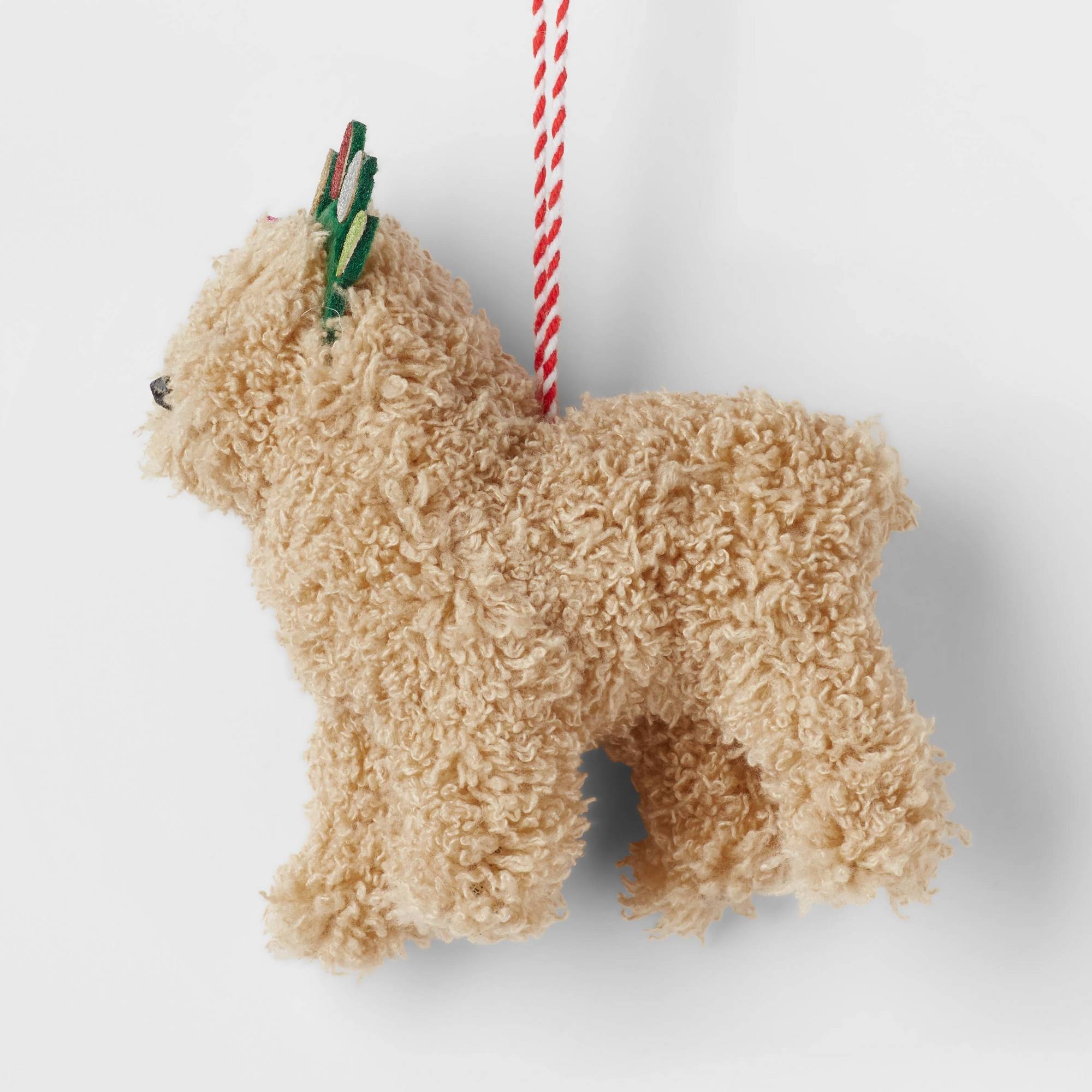 Wondershop Fabric Golden Doodle Dog Wearing Lights Headband Gold Christmas Tree Ornament | Target
