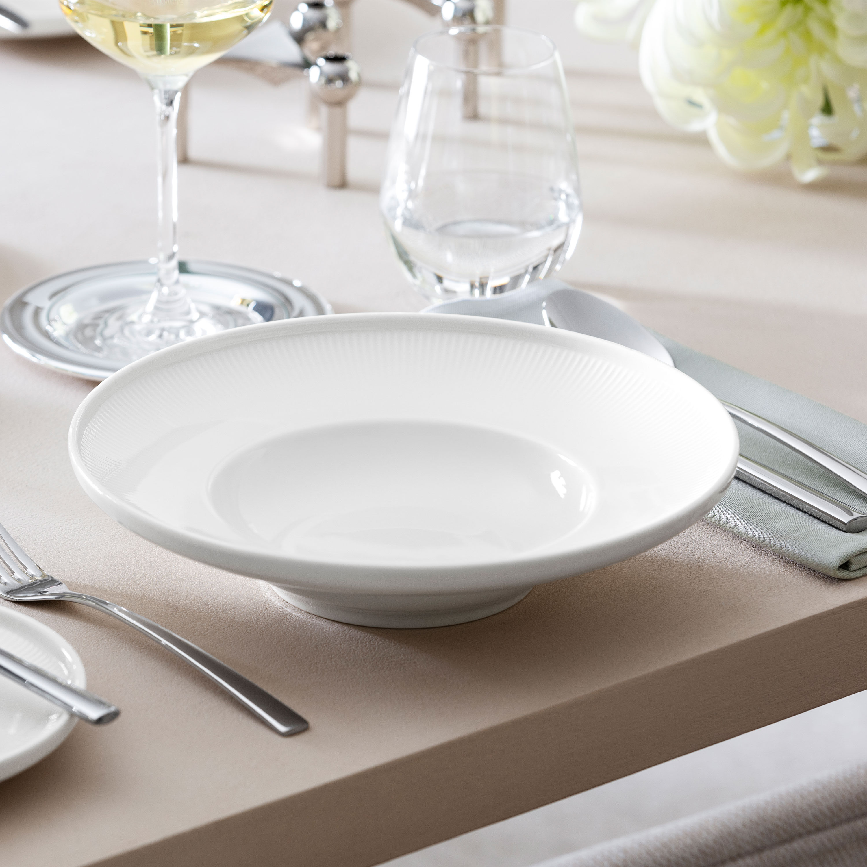Afina Soup bowl - White, 9.9'', Premium Porcelain