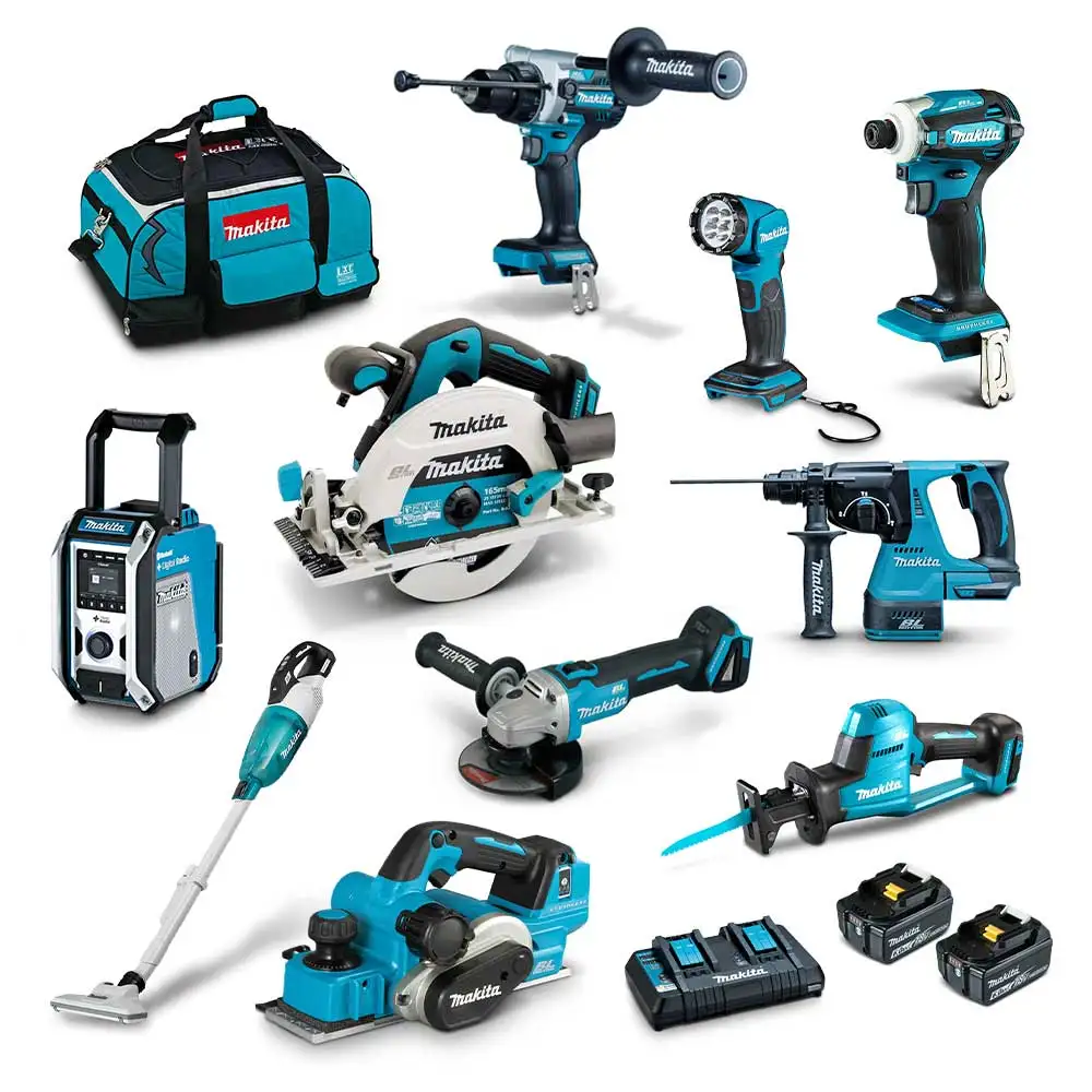 Kit combiné MAKITA 18V sans balais 10 pièces 2 x 6,0AH DLX1054GX1