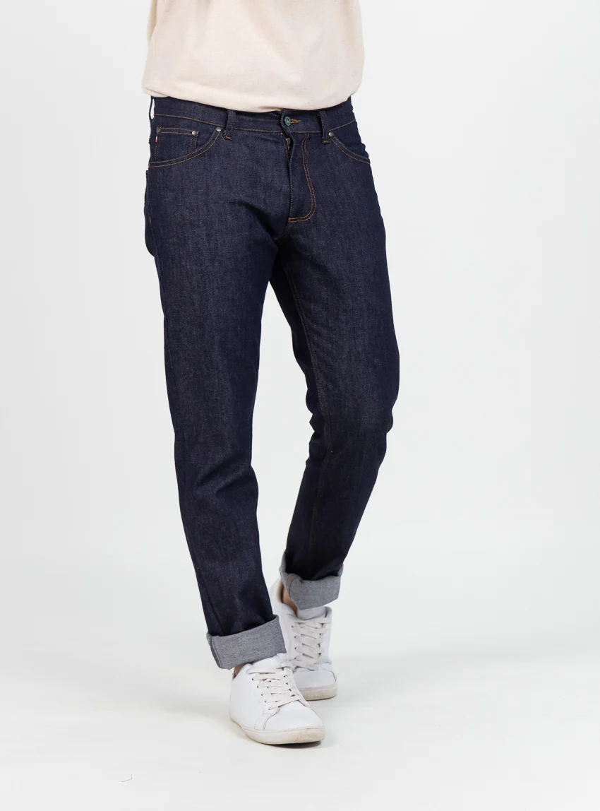 Jean homme en coton bleu brut