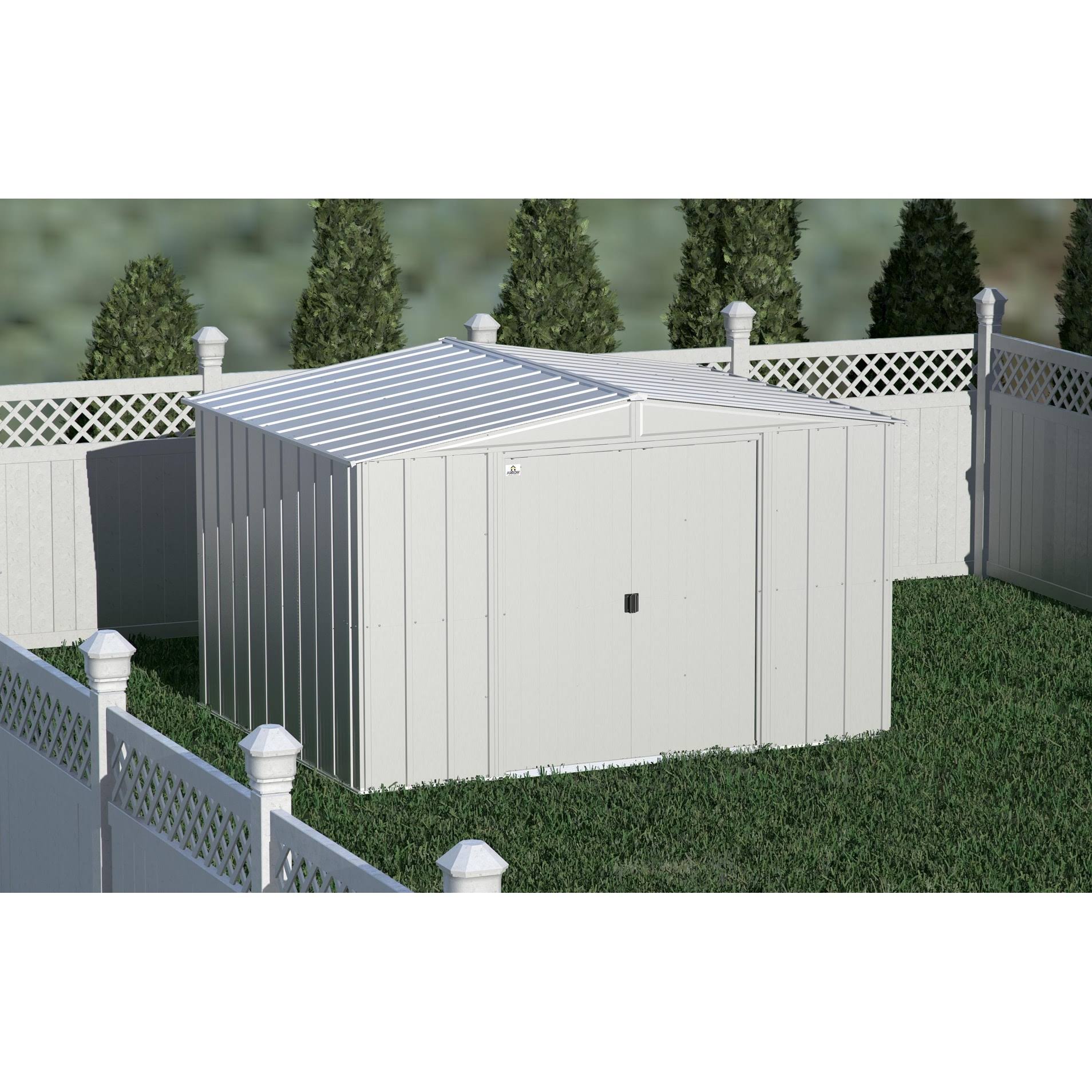 Arrow 10 ft x 8 ft Flute Grey Classic Steel Storage Shed