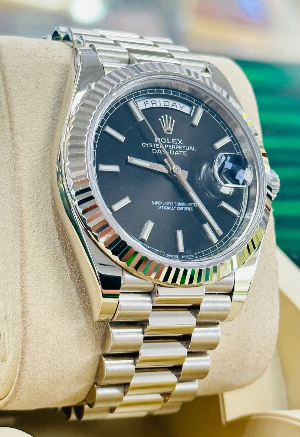 [Super Clone]RLX  Day-Date 40mm 228236-0003 Black Dial