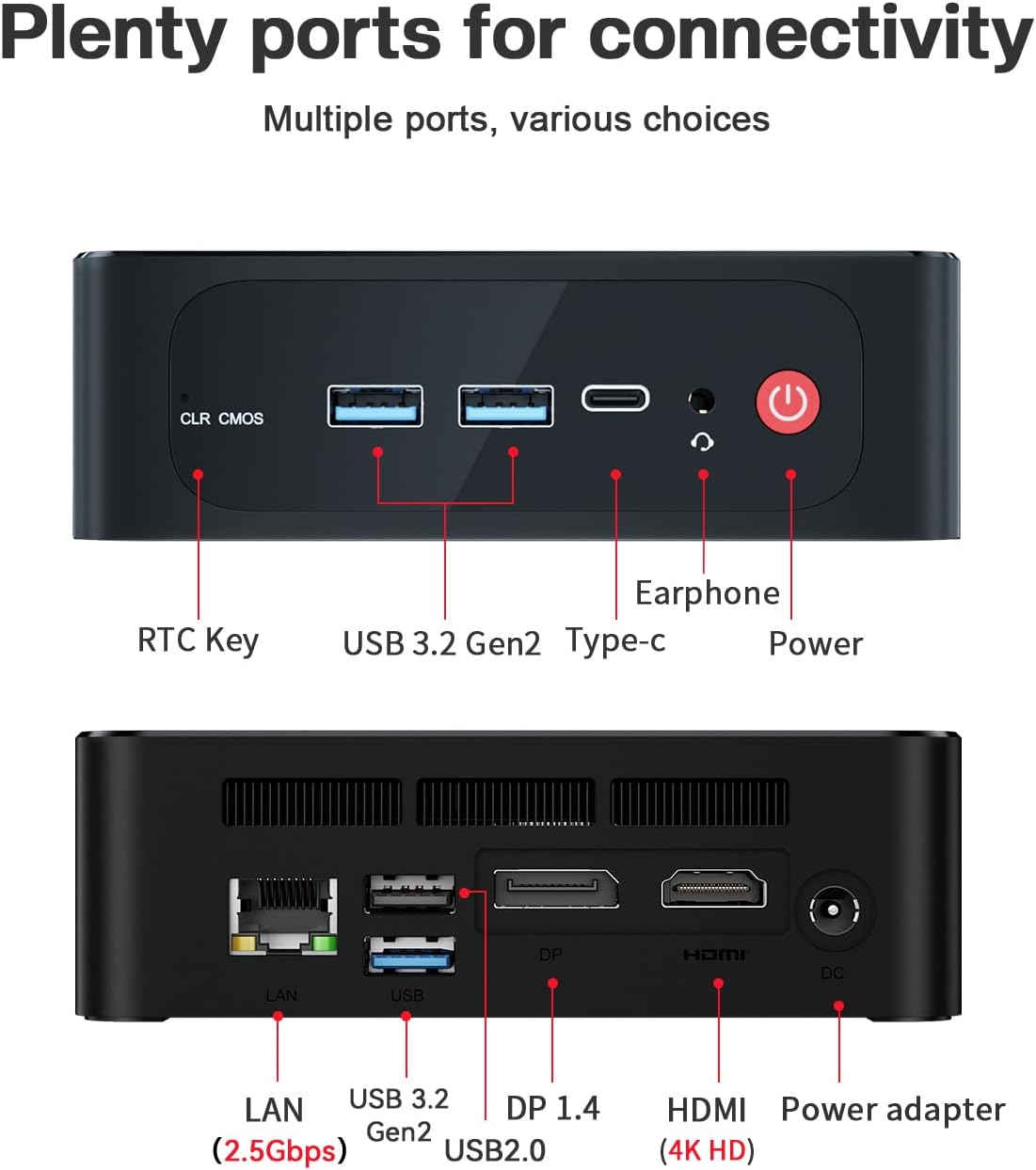 Beelink Mini PC  SER5 AMD Ryzen 5 5500U(7nm  6C/12T) up to 4.0GHz  Mini Gaming Computer 32GB DDR4 RAM 500GB NVME SSD  Micro PC 4K@60Hz Dual Display  Mini Computer WiFi6/BT5.2/HTPC/W-11 Pro