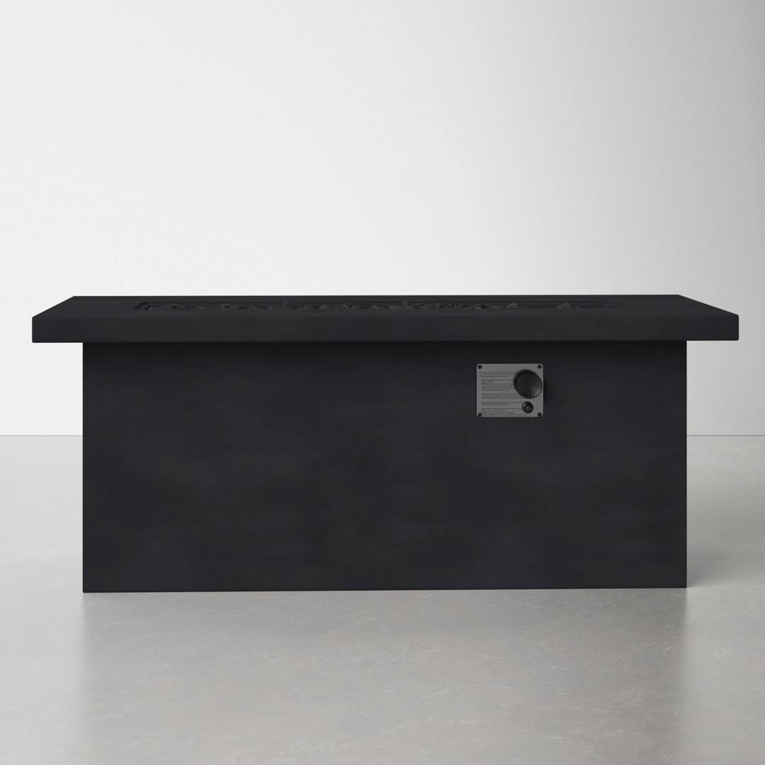 Rashid Rectangle Fire Pit Table Size: 24'' H x 60'' W x 26'' D Finish: Charcoal