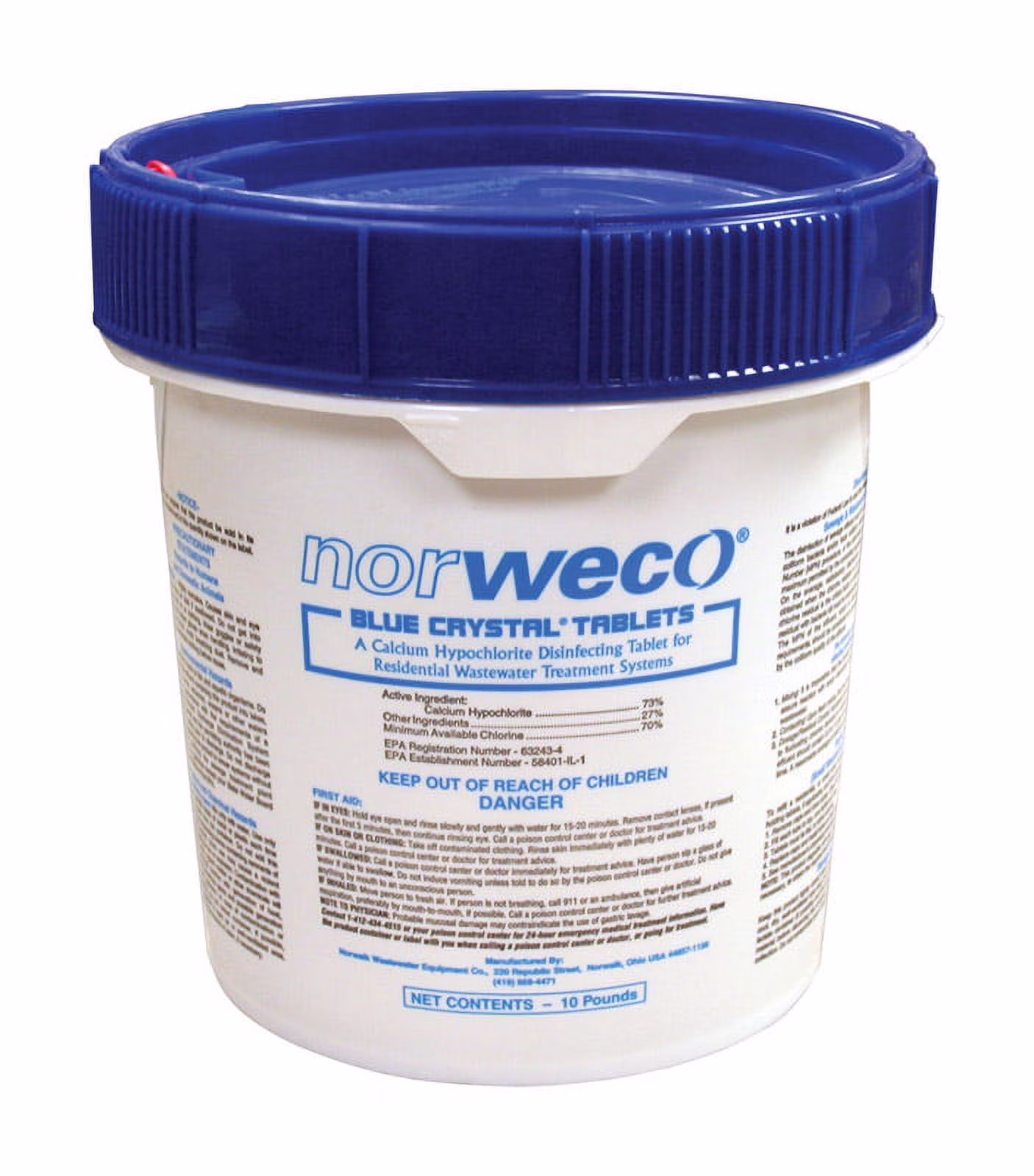 Blue Crystal Wastewater Disinfecting Tablets, 10 lb. Pail