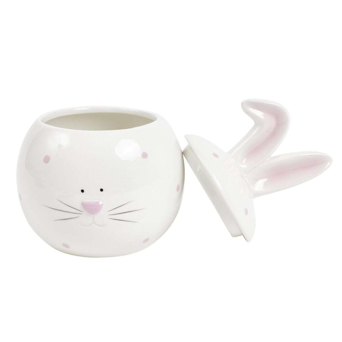 Bonbonnière dolomite forme lapin banc Ø13xH19cm