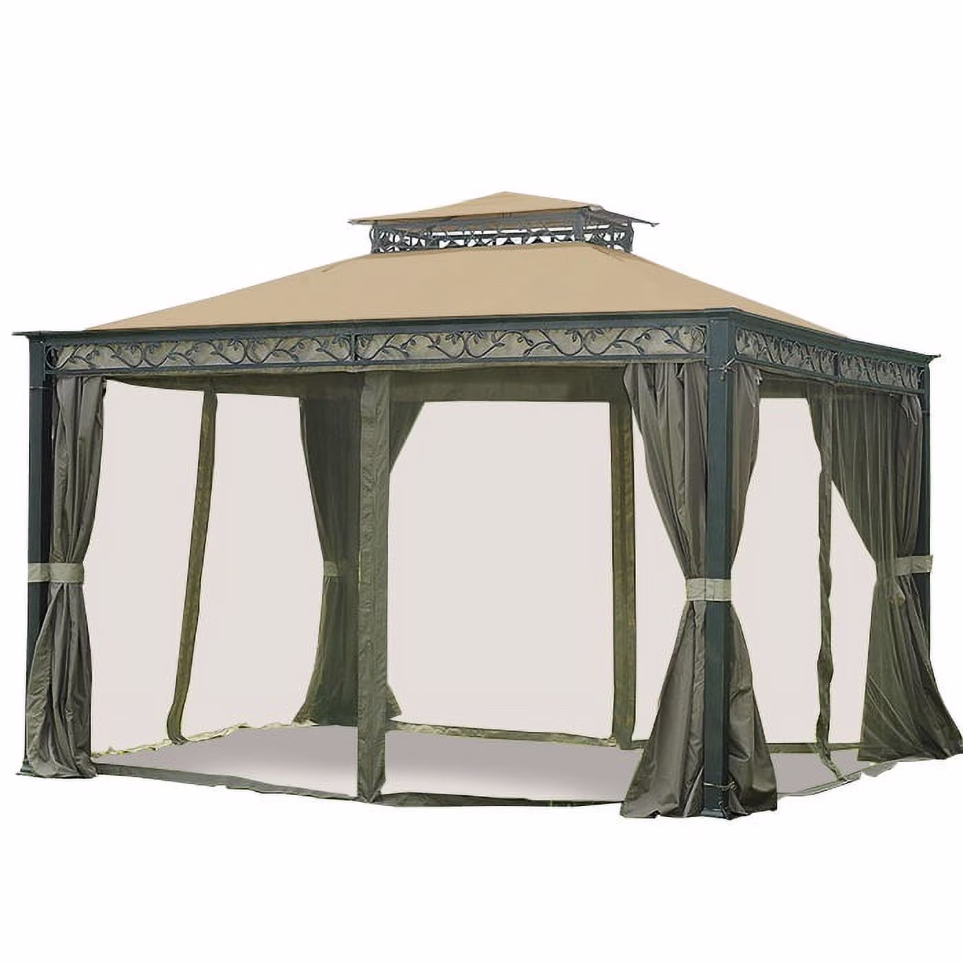 Garden Winds Replacement Canopy Top and Side Mosquito Netting Set for Serenity Gazebo - Riplock 350
