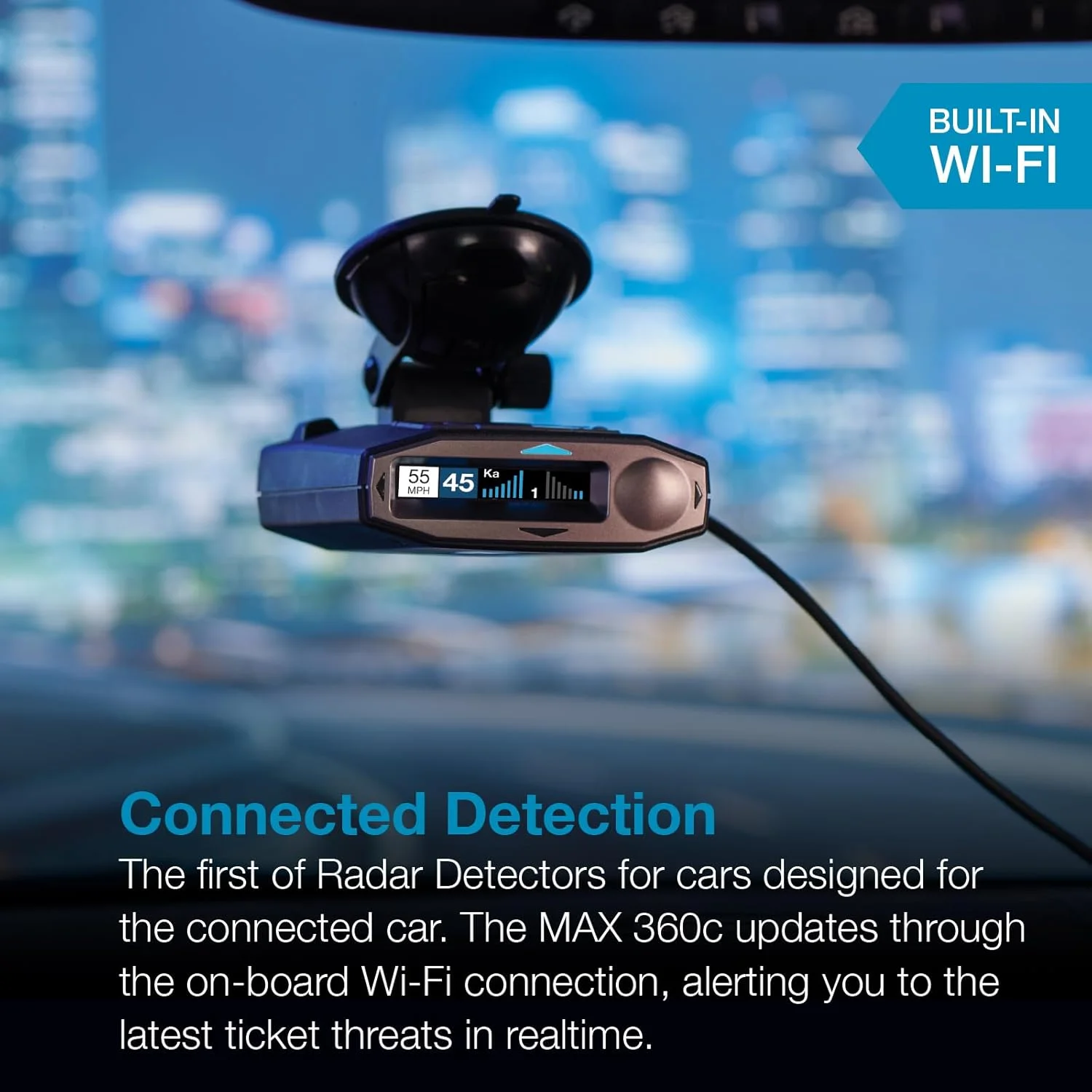 MAX 360c Laser Radar Detector WiFi Bluetooth Enabled, 360�� Protection, Extreme Long Range, Voice Alerts, Apple CarPlay Android Auto Compatible - Image 3