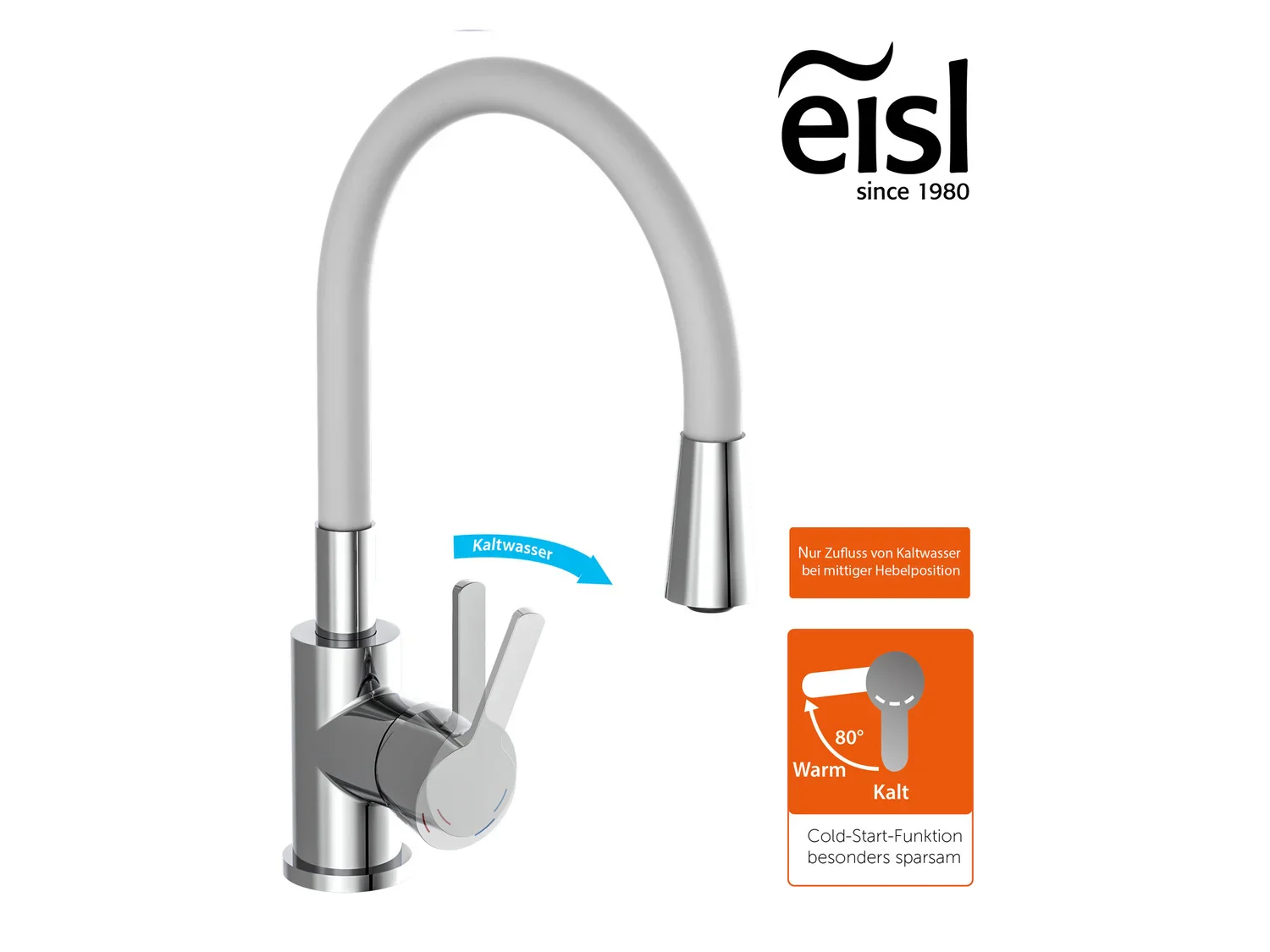 Eisl Mitigeur de cuisine Flexo, avec fonction Cold Start