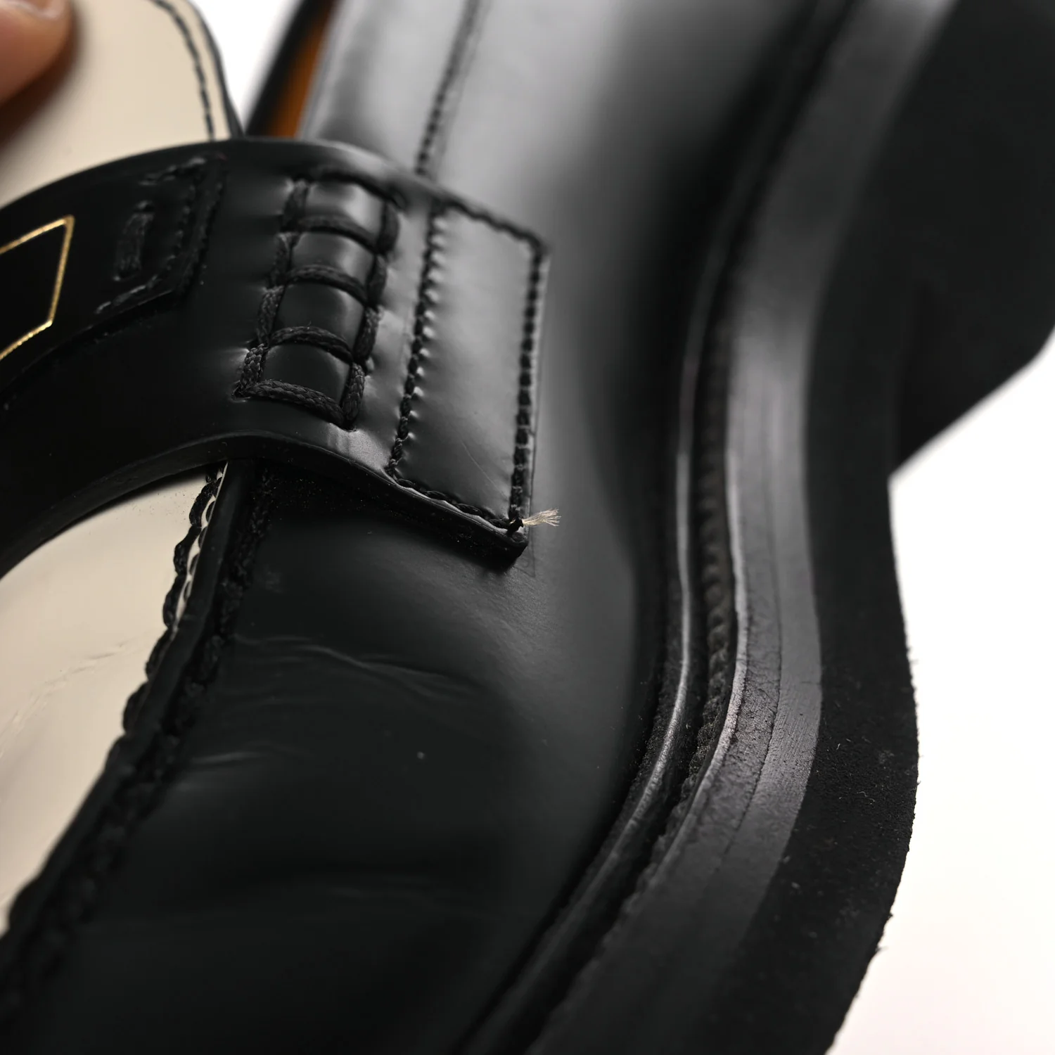 Brushed Calfskin Boy Loafers 37.5 Black White