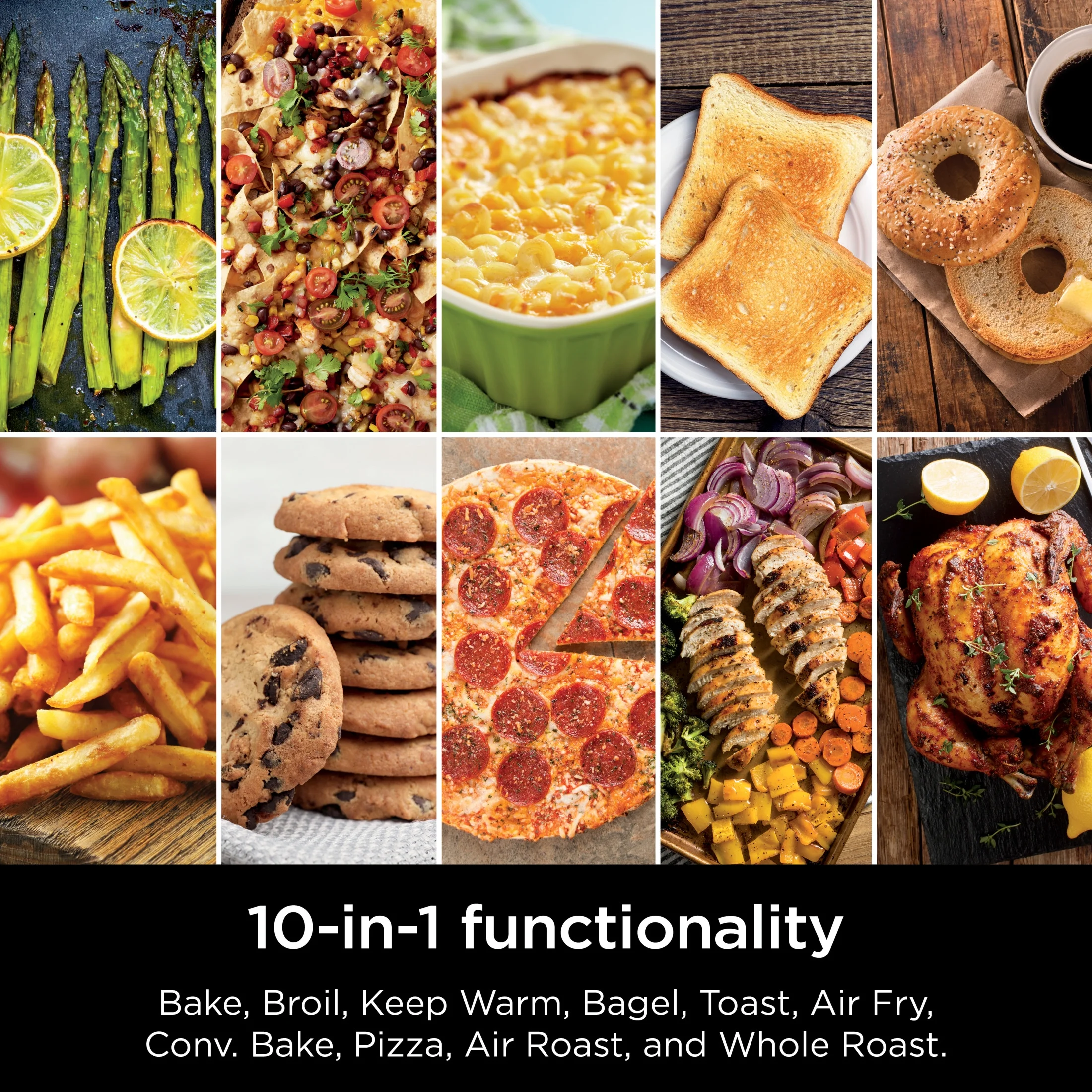10-in-1 Air Fryer, Double Door Toaster Oven with FlexDoor, FlavorSeal Smart Finish, Rapid Top Convection and Air Fry Bottom, Bake, Toast, Air Fry, Pizza and More, Stainless Steel, DCT400 - Image 8