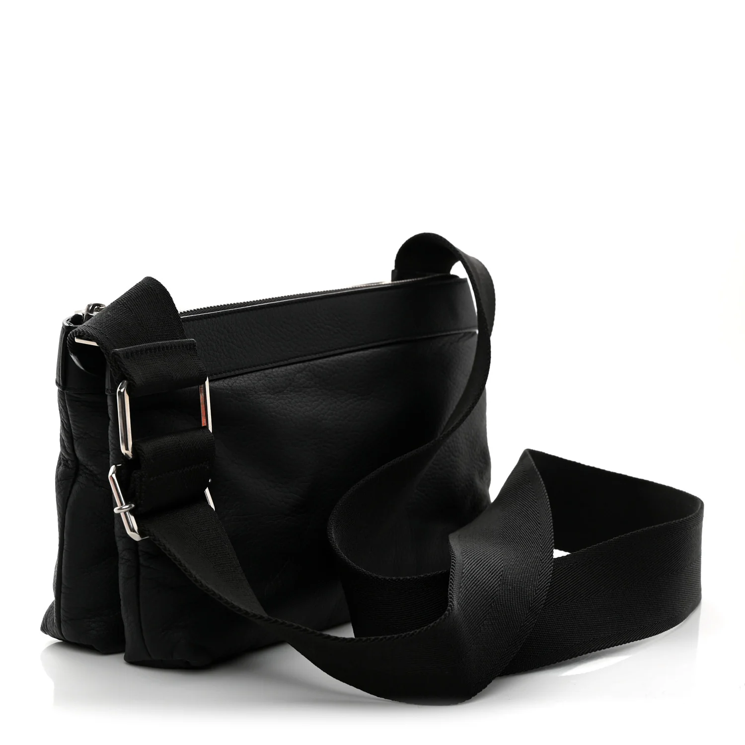 Grained Calfskin Duo Bag Black