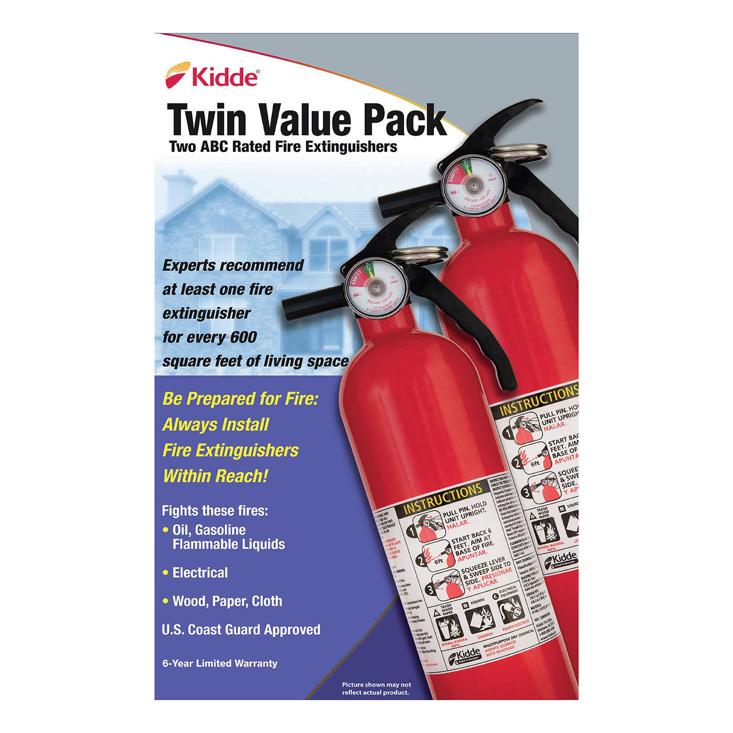 Kidde 1-A: 10-B: C Recreational Fire Extinguisher (2-Pack)