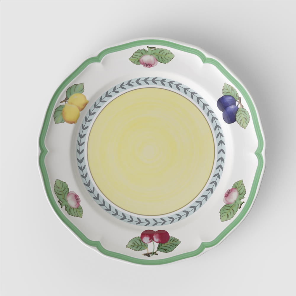 French Garden Dinner plate - Multi-colored, 10.6'', Premium Porcelain