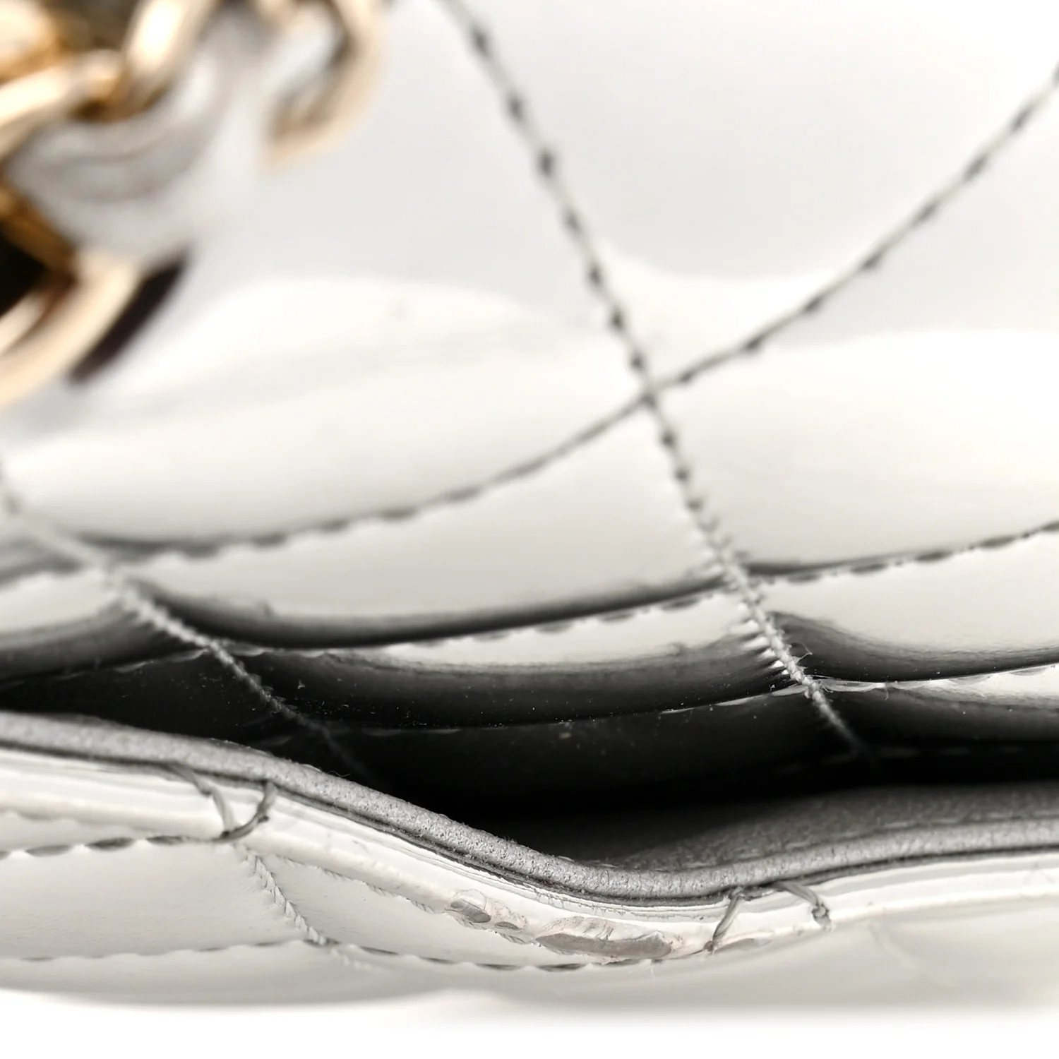 Mirror Calfskin Metallic Calfskin Quilted Hollywood Boulevard Mini Flap With Star Coin Purse Silver