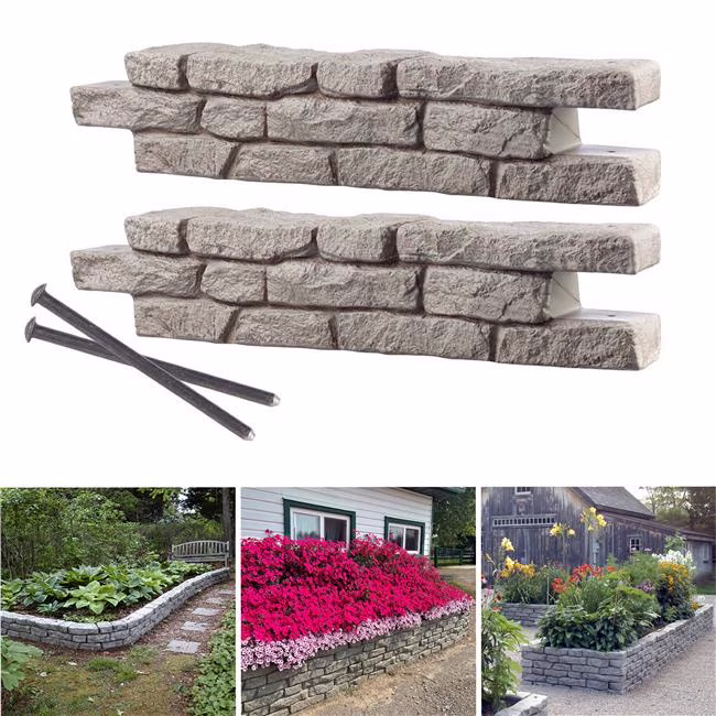 RTS Home Accents Rock Lock Raised Garden Bed Straight Rock (Pack of 2)