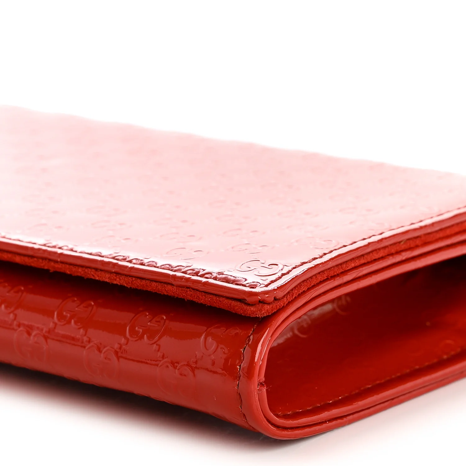 Patent Microguccissima Small Broadway Clutch Red