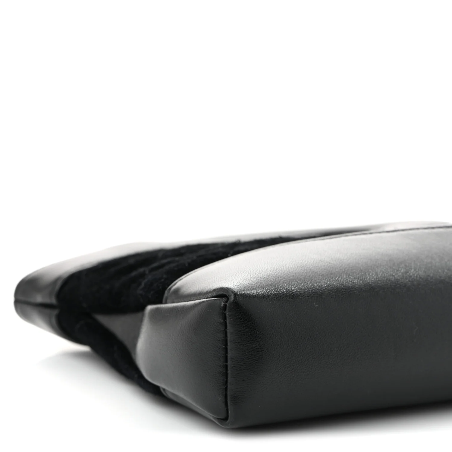 Suede Shiny Crumpled Calfskin Quilted Nano 31 Shopping Bag Black