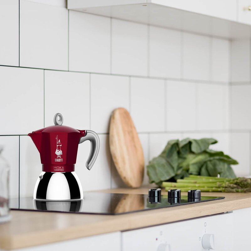 Moka induksjon espressokanne 4 kopper rød