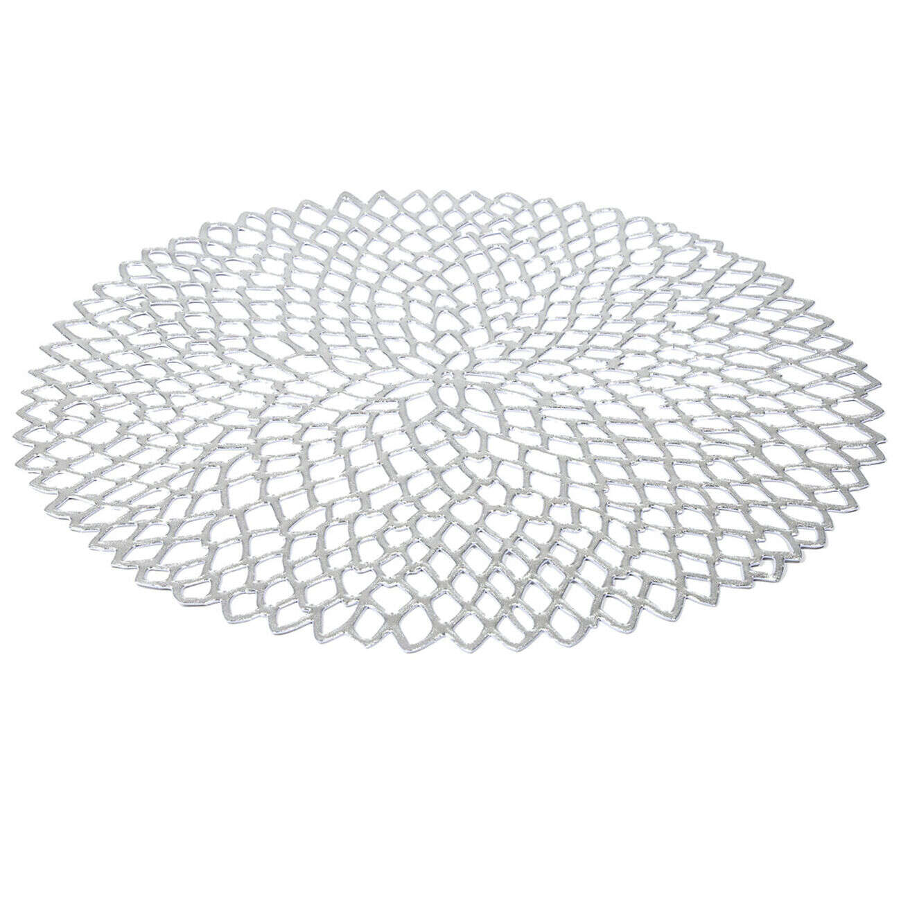 Set de table rond plastique doré ou argenté Ø38cm