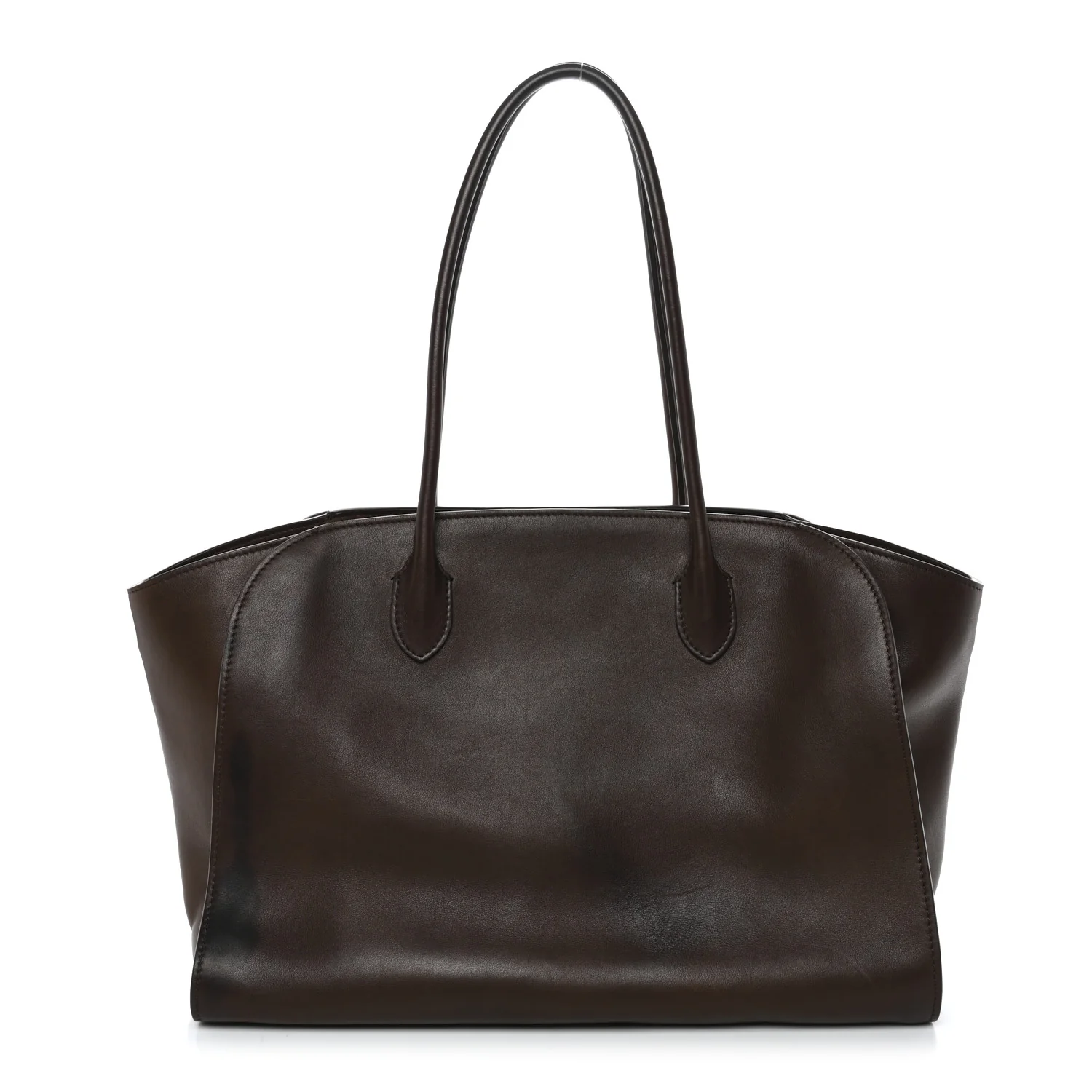 Polished Saddle Calfskin Marlo 14 Dark Brown