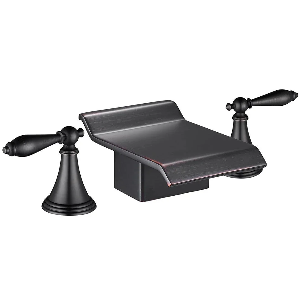 2-HANDLE Waterfall Bathroom Bathtub Faucet Oil Rubbed Bronze