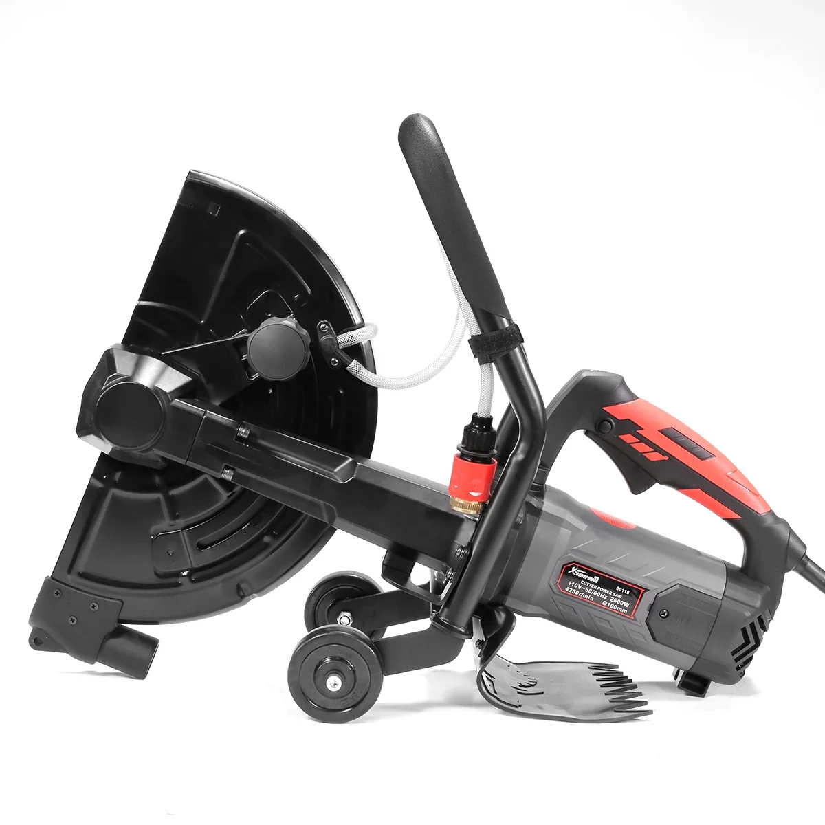 XtremepowerUS 14 Electric Concrete Saw, 2600W/15A Motor, Circular Saw Cutter With 5 Cutting Depth, Wet/Dry Disk Saw Cutter Includes Water Line, Pump For Stone, Brick, Porcelain, Concrete