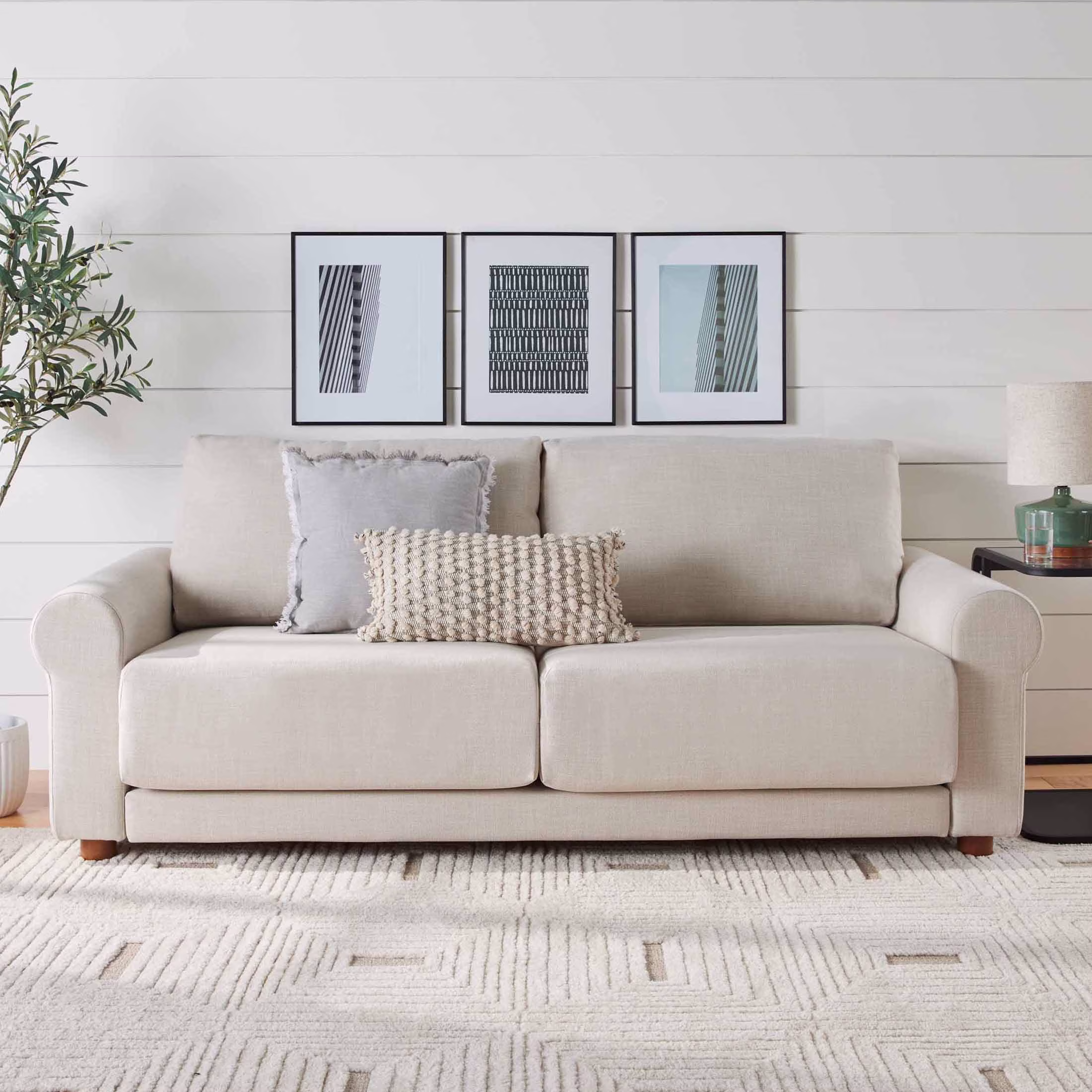 Better Homes & Gardens Owen 85.04 Slope Arm Sofa, Effie Linen