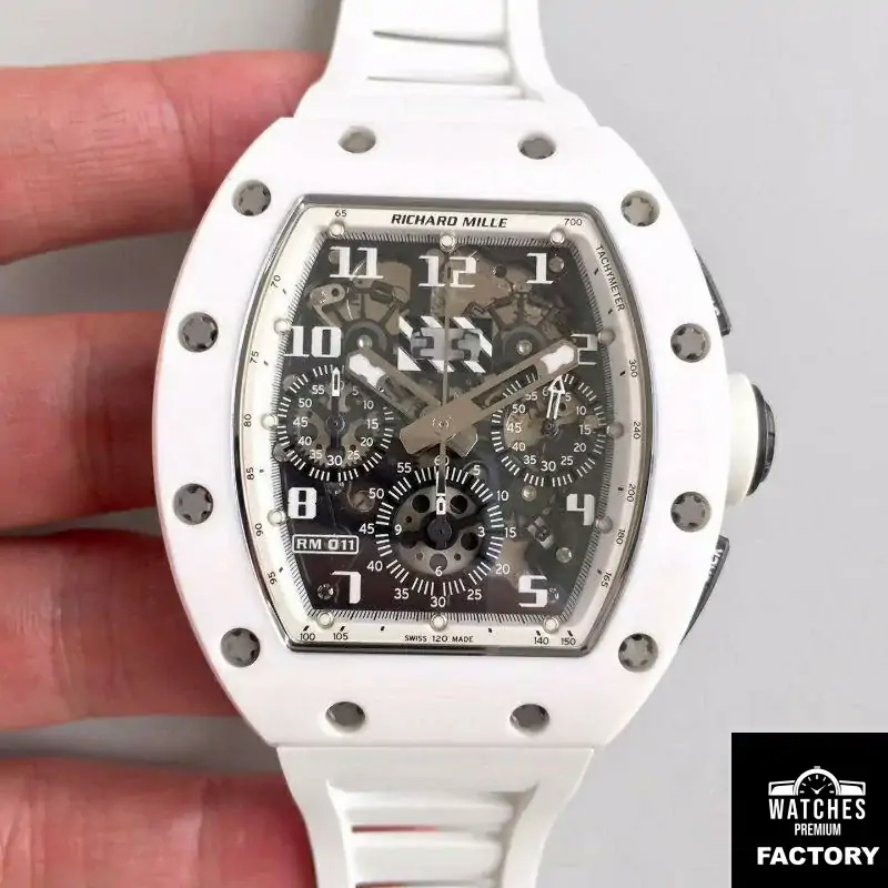 Richard Mille RM011-FM KV Factory White Ceramic Skeleton Dial