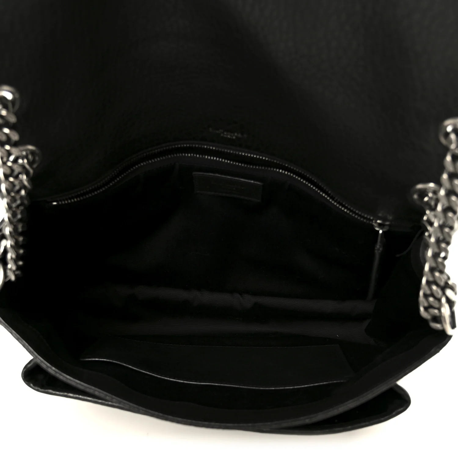 Grained Lambskin Monogram Large Niki Chain Satchel Black