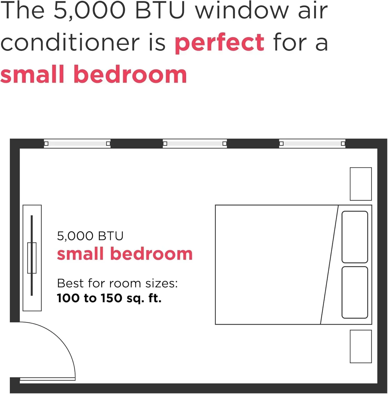 Climatiseur de fenêtre Frigidaire 5 000 BTU avec télécommande. Refroidit jusqu'à 150 pi². Fonctionnement silencieux.